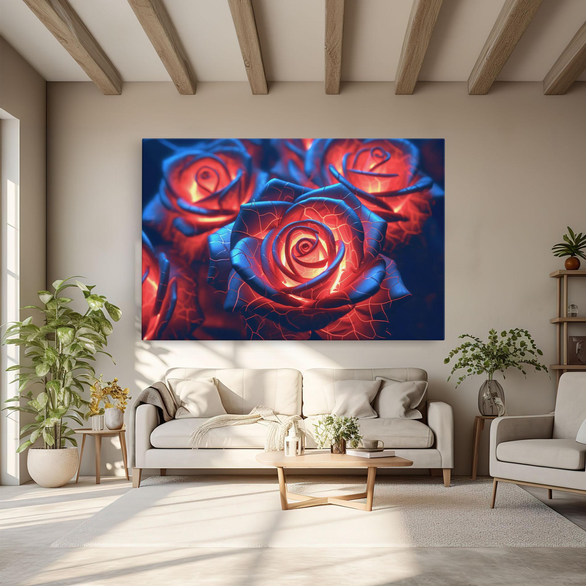 Tablou Canvas Glowing Roses mockup 6