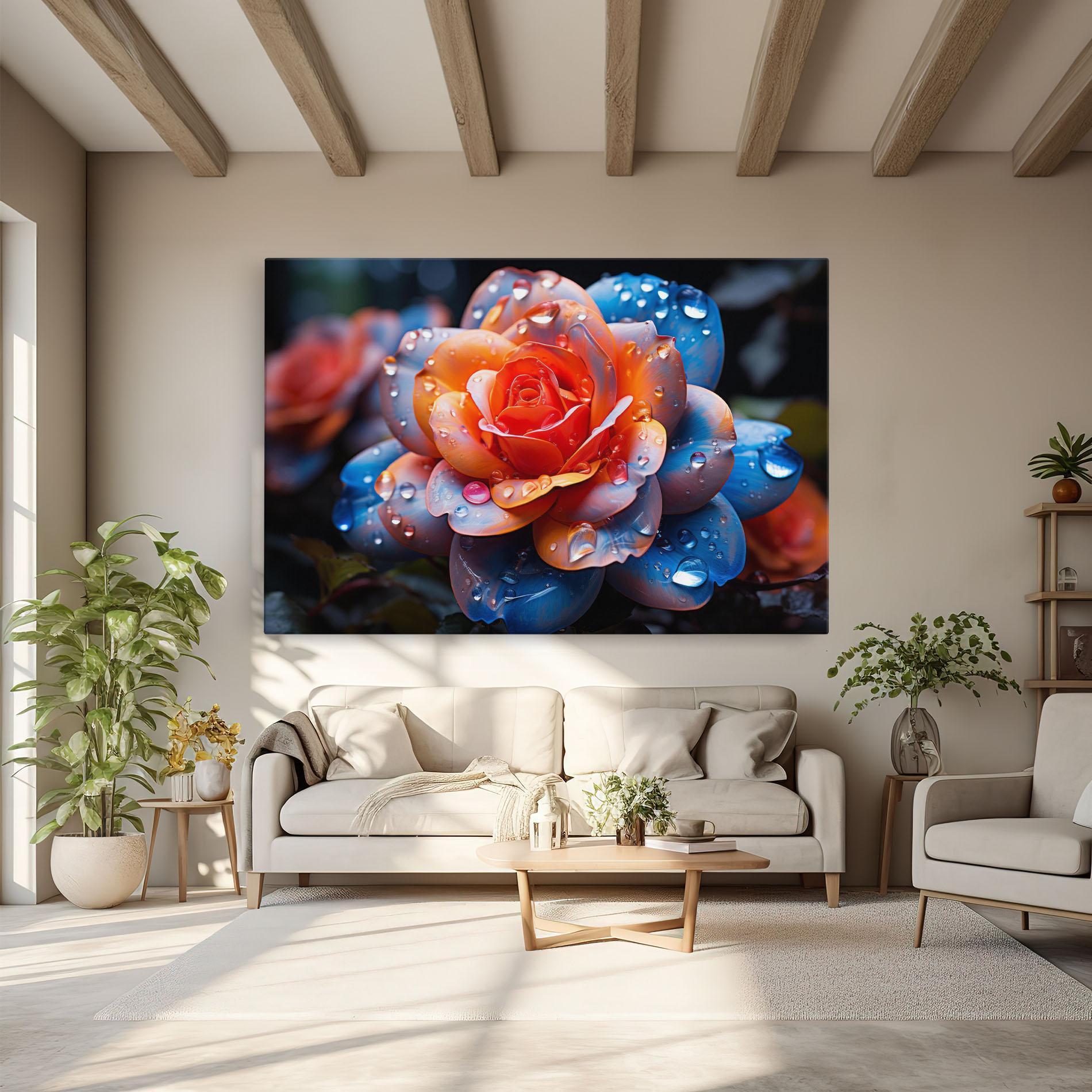 Tablou Canvas Orange Blue Rose mockup 6