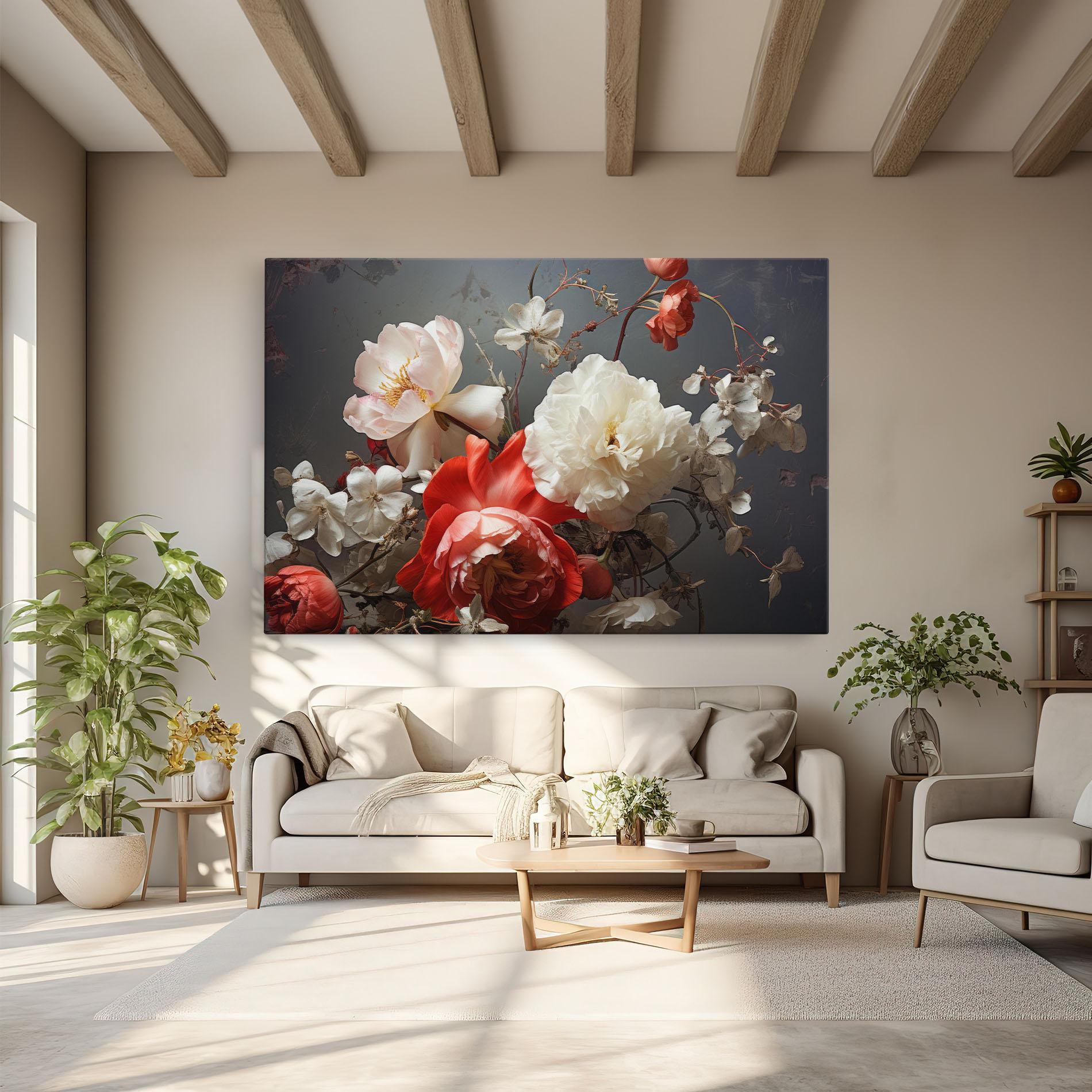 Tablou Canvas White Red Roses mockup 6