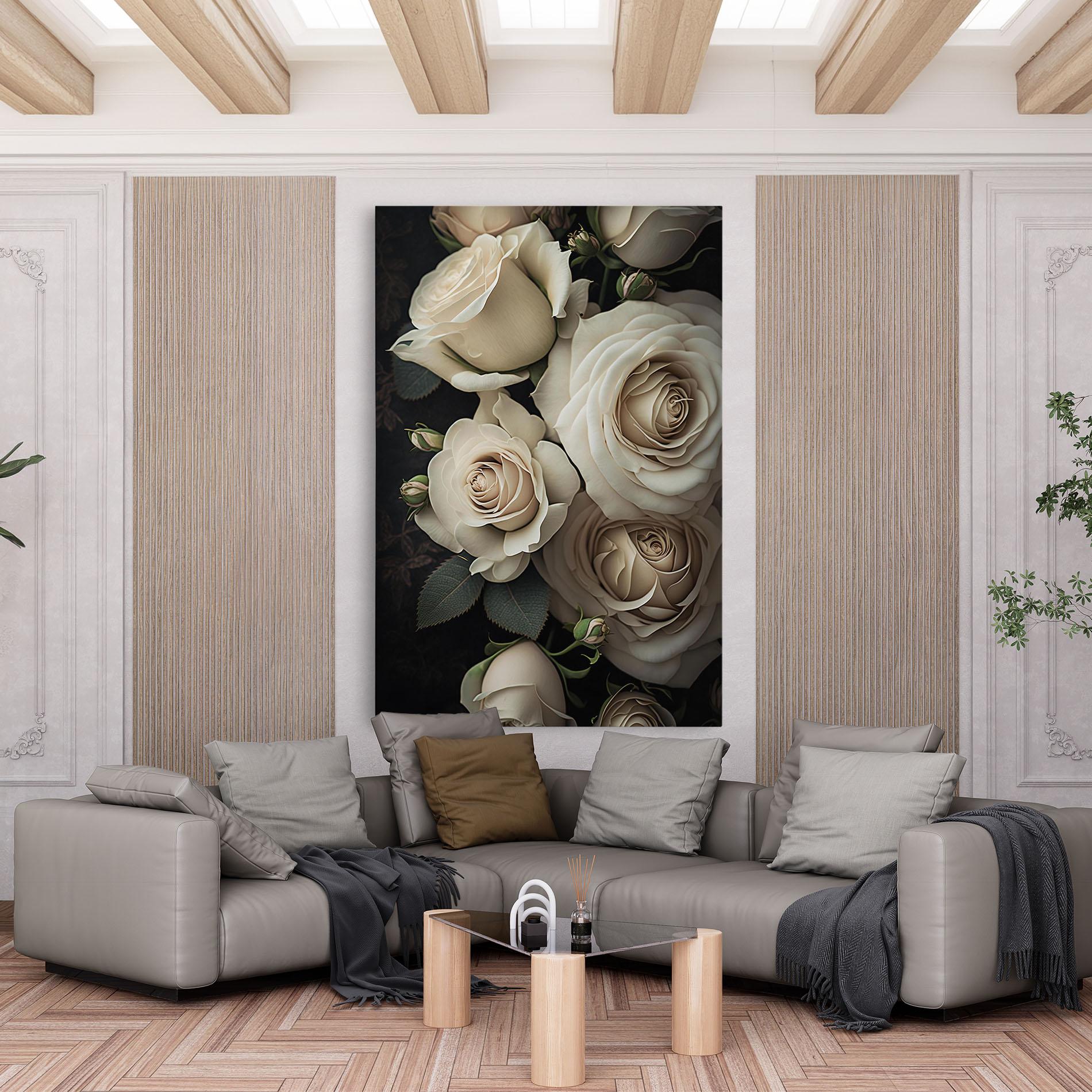Tablou Canvas Cream Roses Close Up mockup 6