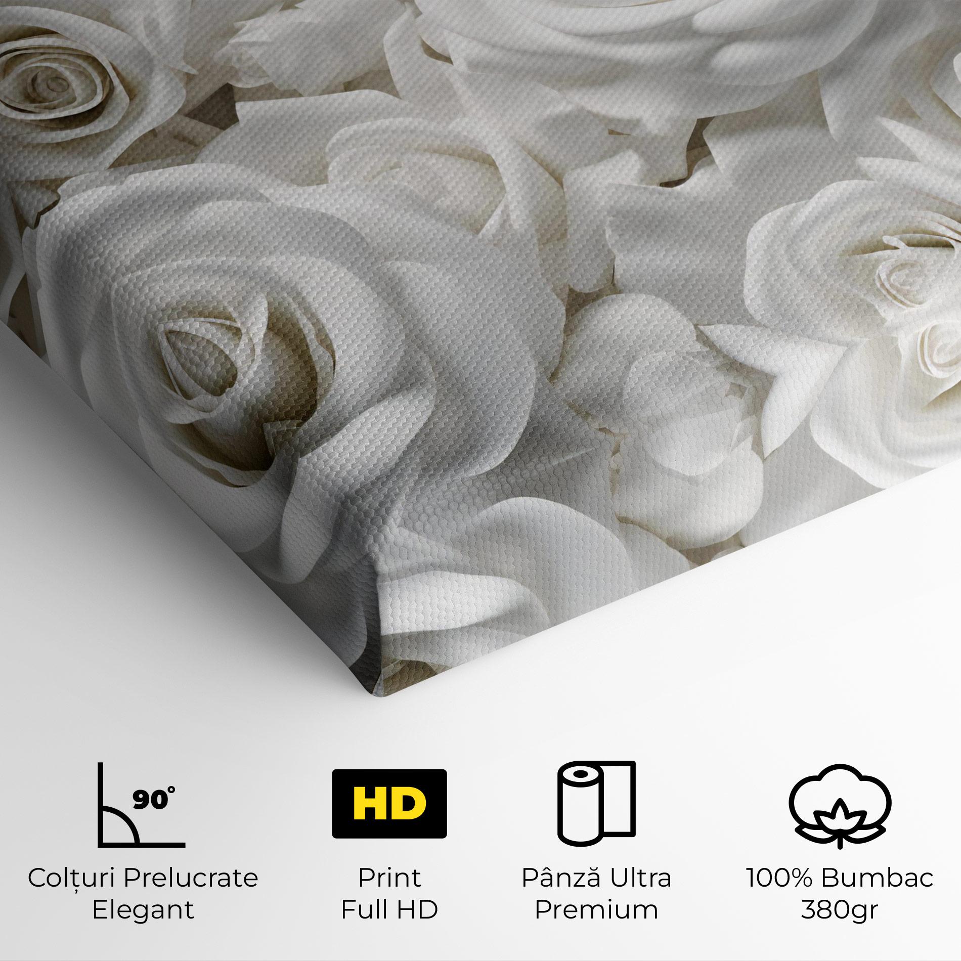 Tablou Canvas 3d White Roses mockup 4