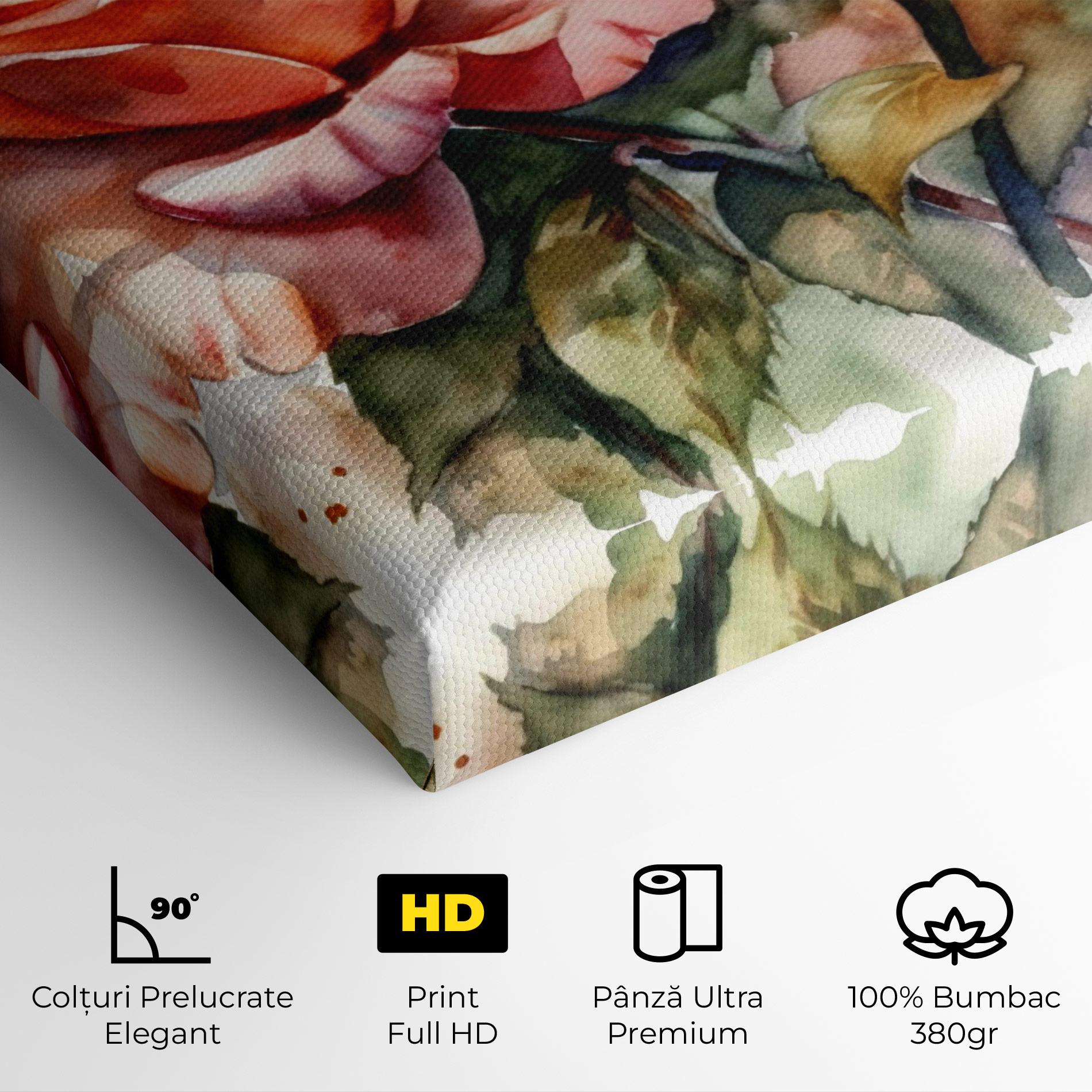 Tablou Canvas Big Rose Painted mockup 4