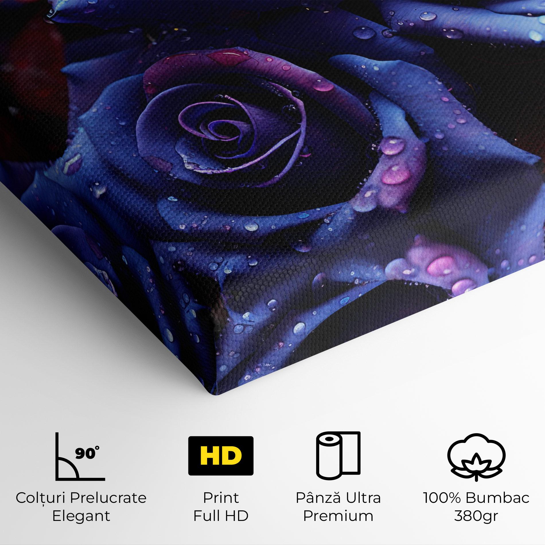 Tablou Canvas Blue Purple Rose mockup 4