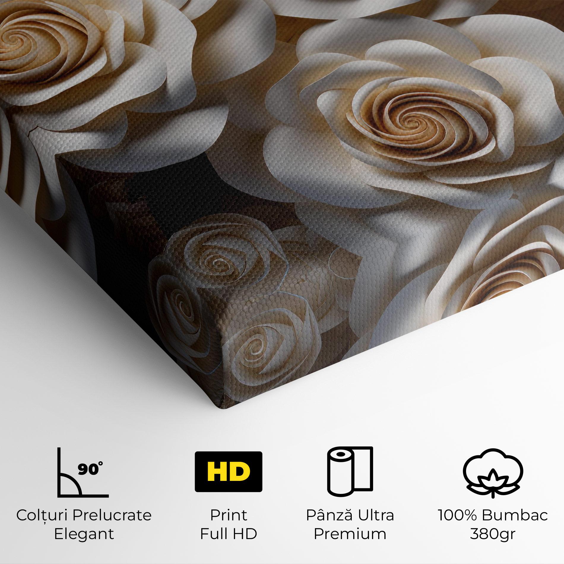 Tablou Canvas Cream Roses Wall mockup 4