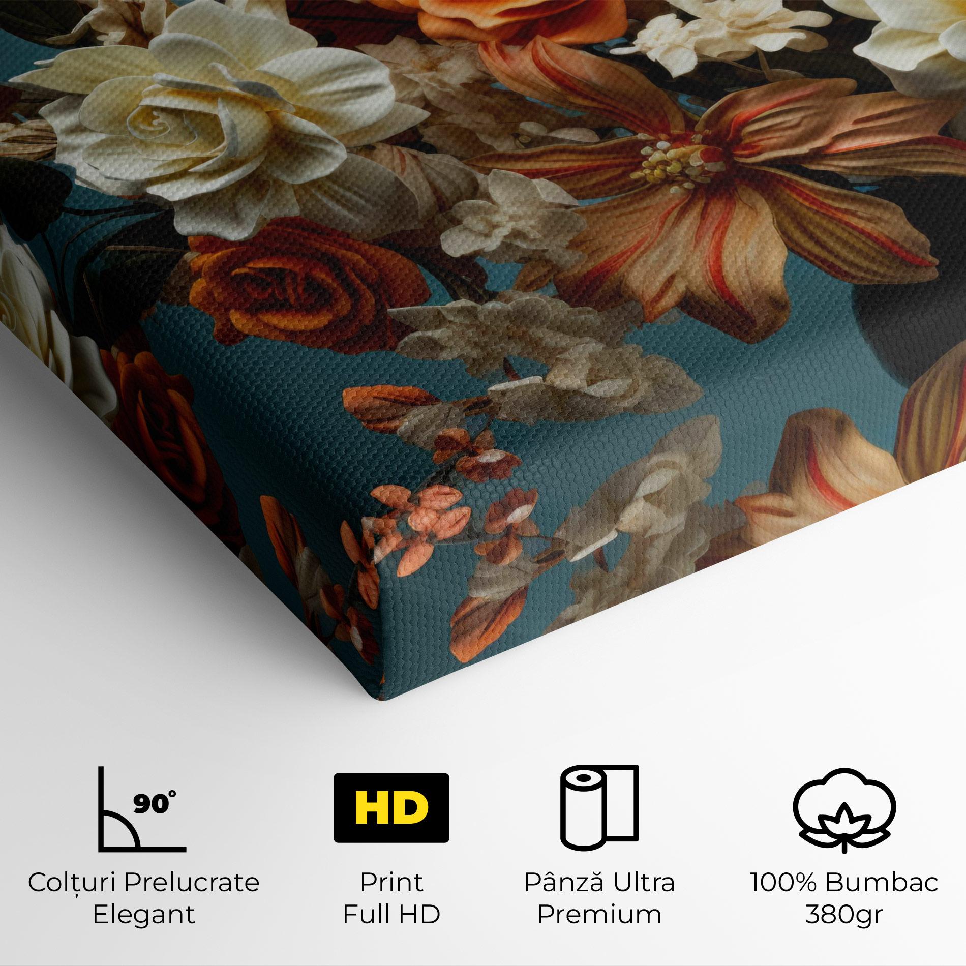 Tablou Canvas Orange Cream Rose mockup 4