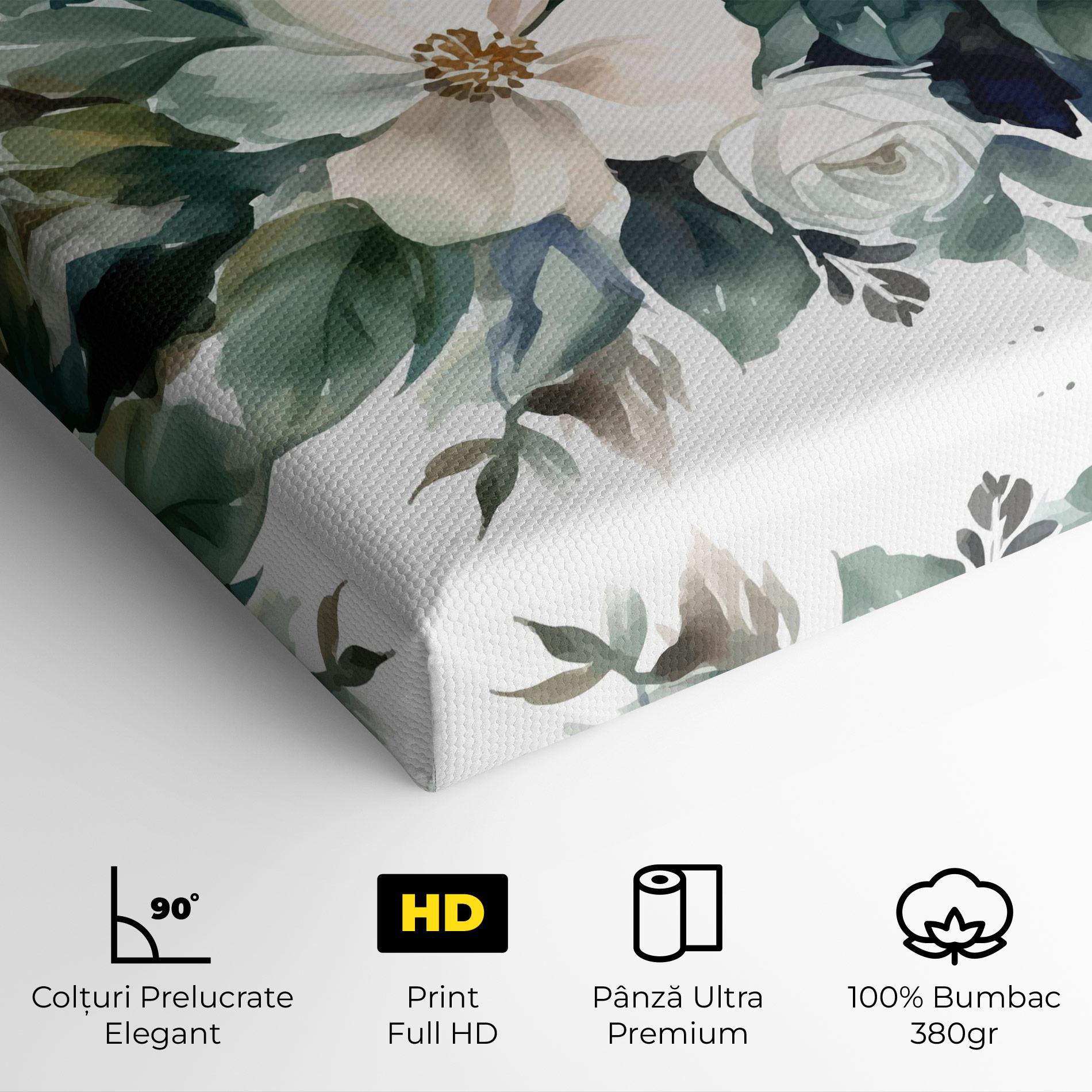 Tablou Canvas White Rose Paint mockup 4