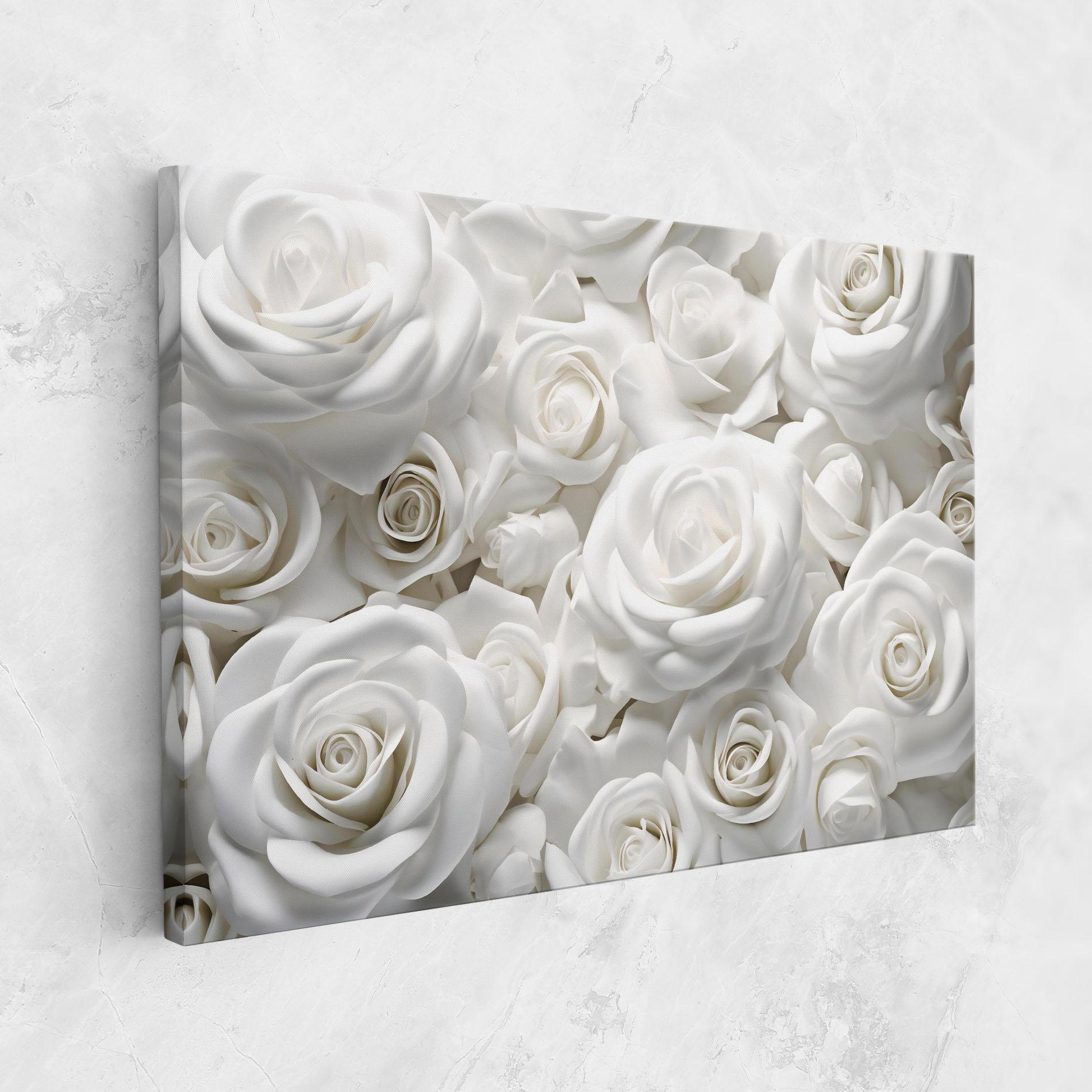 Tablou Canvas 3d White Roses mockup 1