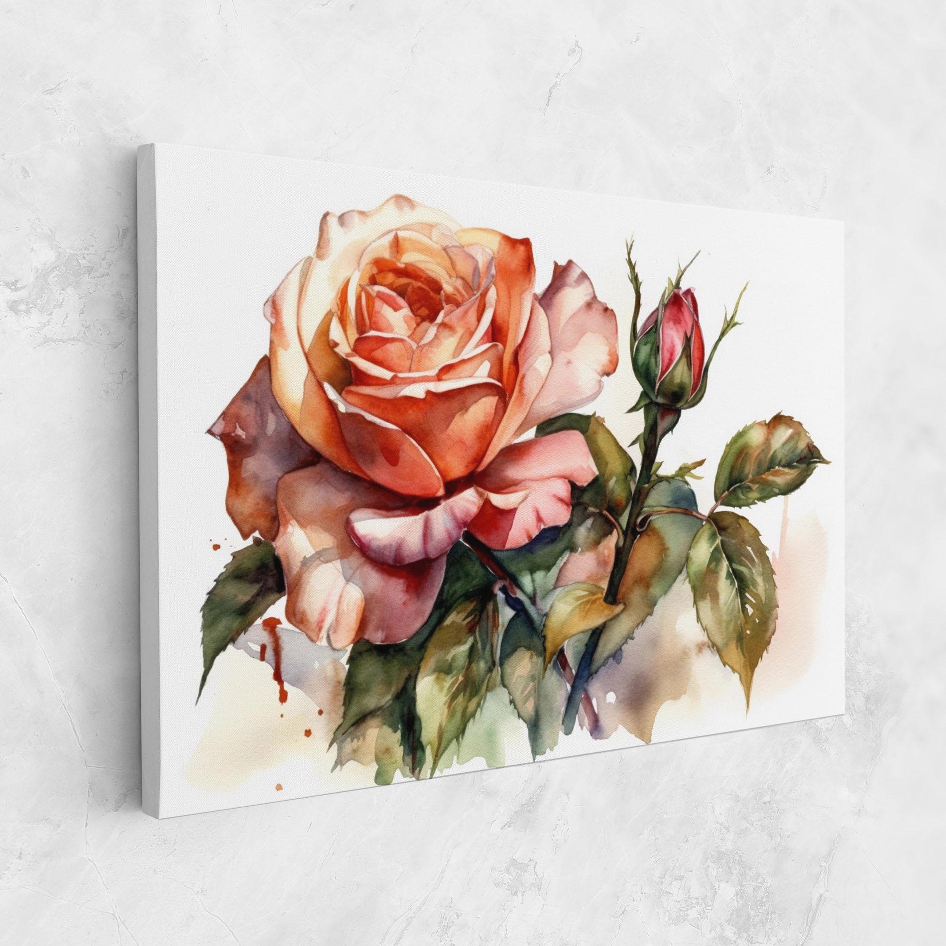Tablou Canvas Big Rose Painted mockup 1