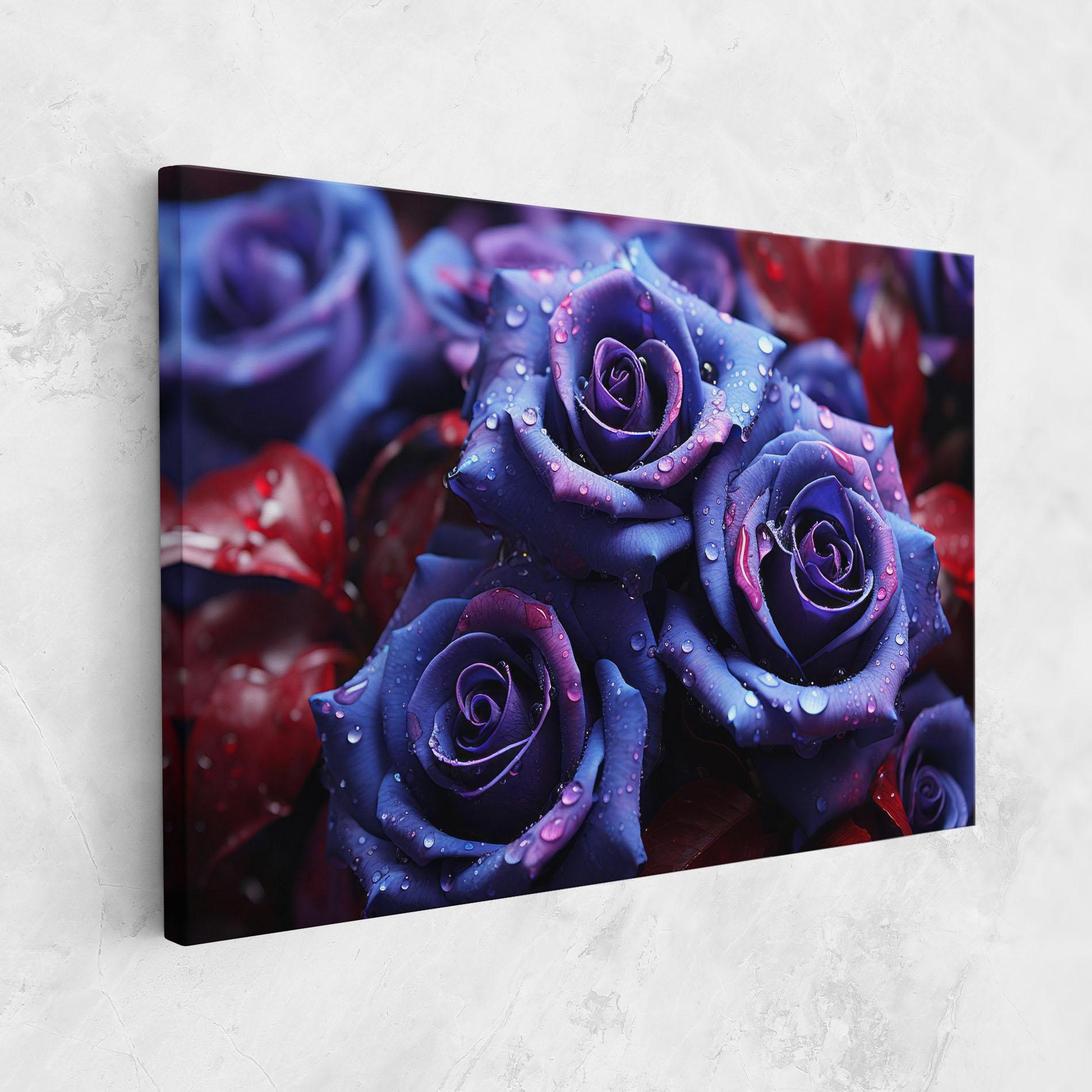 Tablou Canvas Blue Purple Rose mockup 1