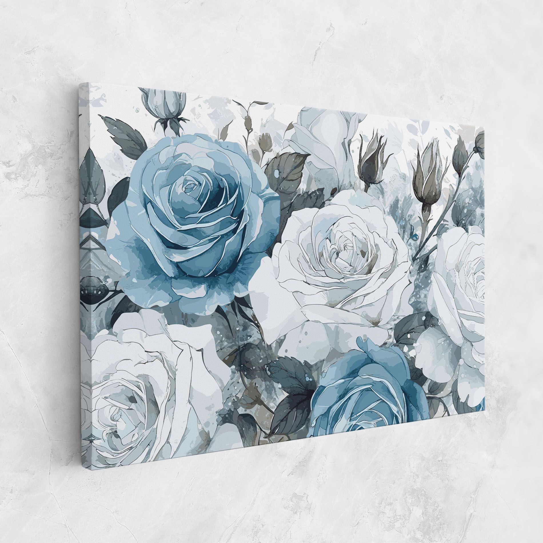 Blue White Rose mockup 1