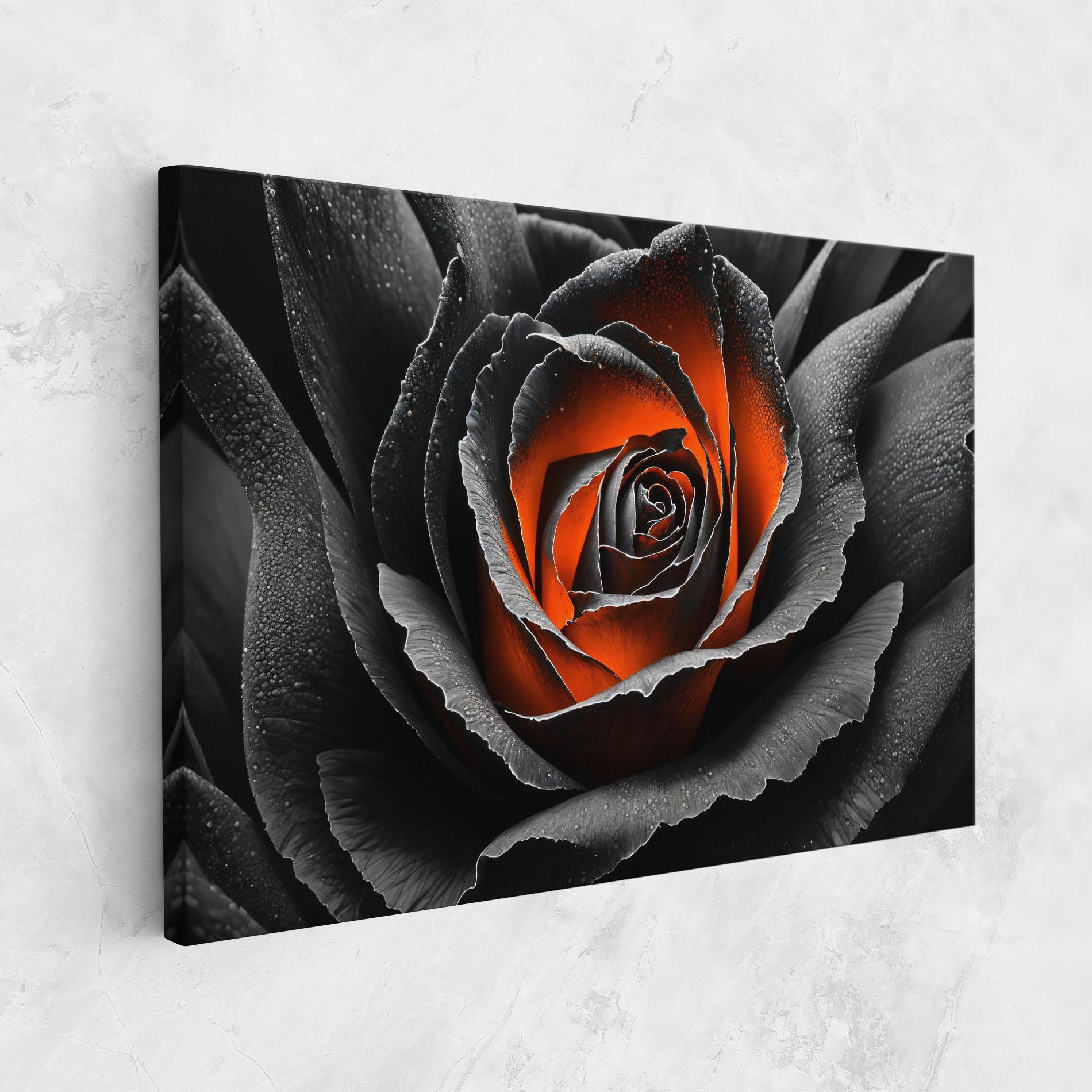 Tablou Canvas Grey Orange Rose mockup 1