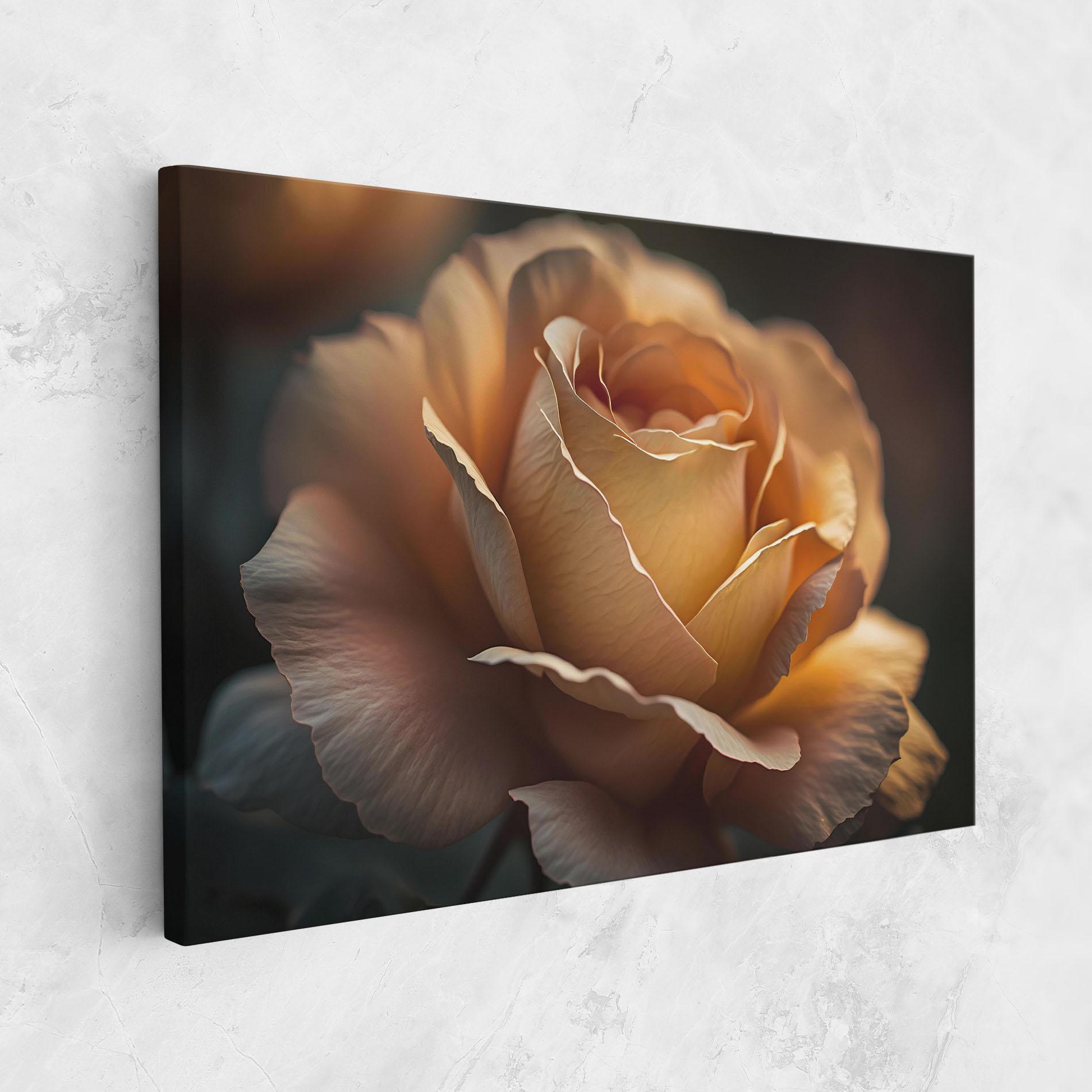 Tablou Canvas Light Orange Rose Close Up mockup 1
