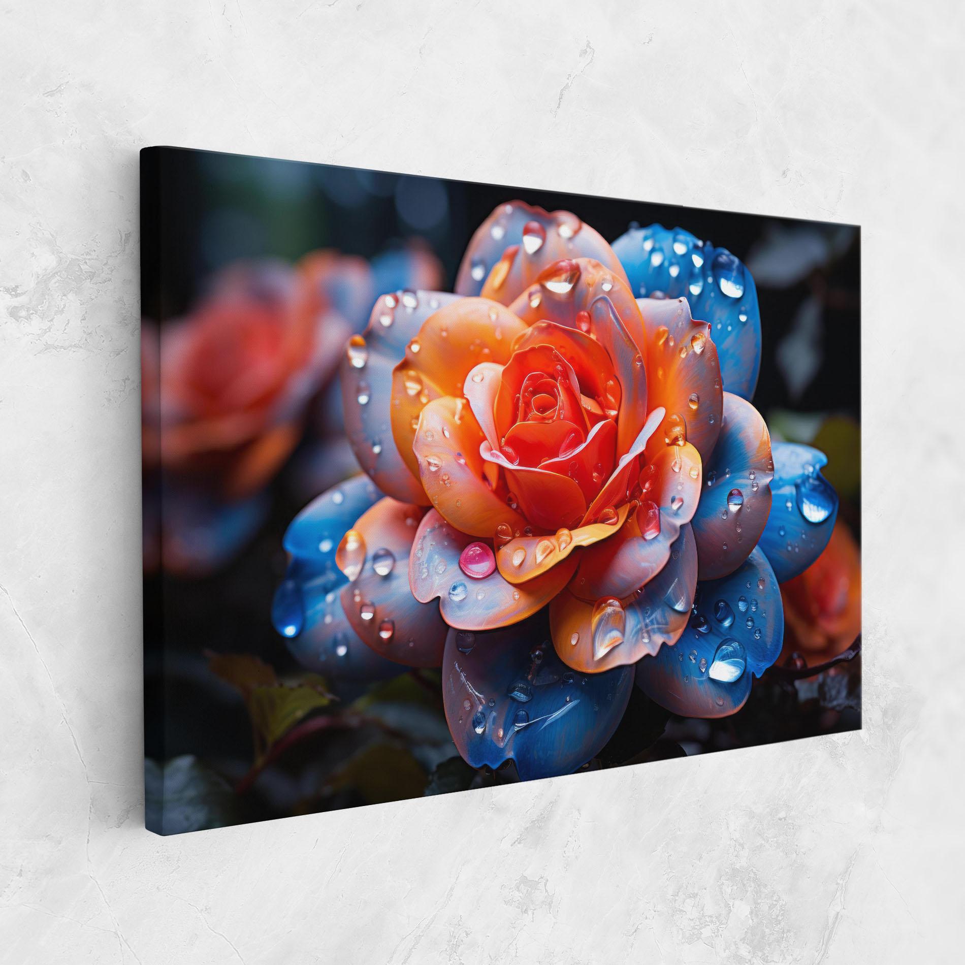 Tablou Canvas Orange Blue Rose mockup 1