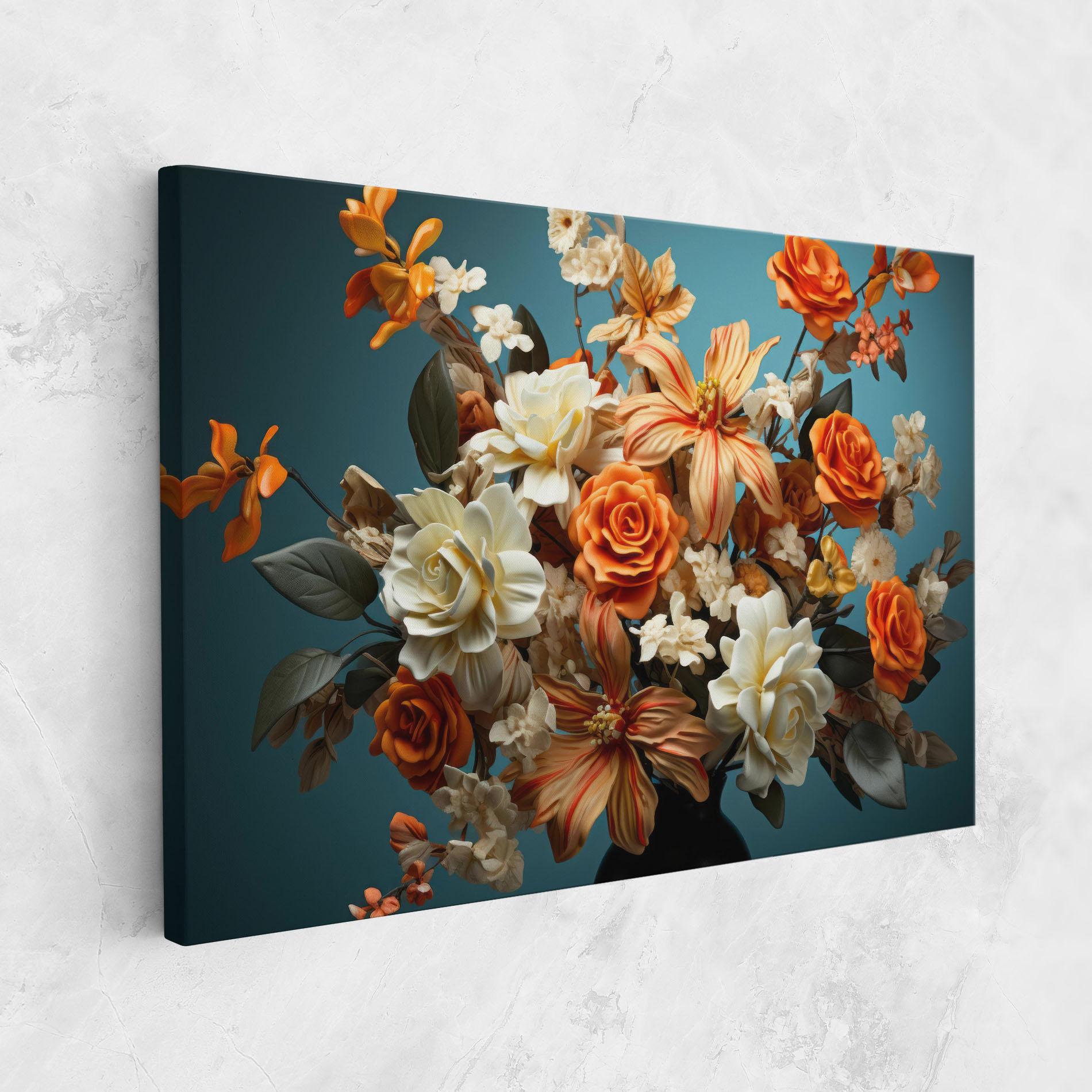 Tablou Canvas Orange Cream Rose mockup 1