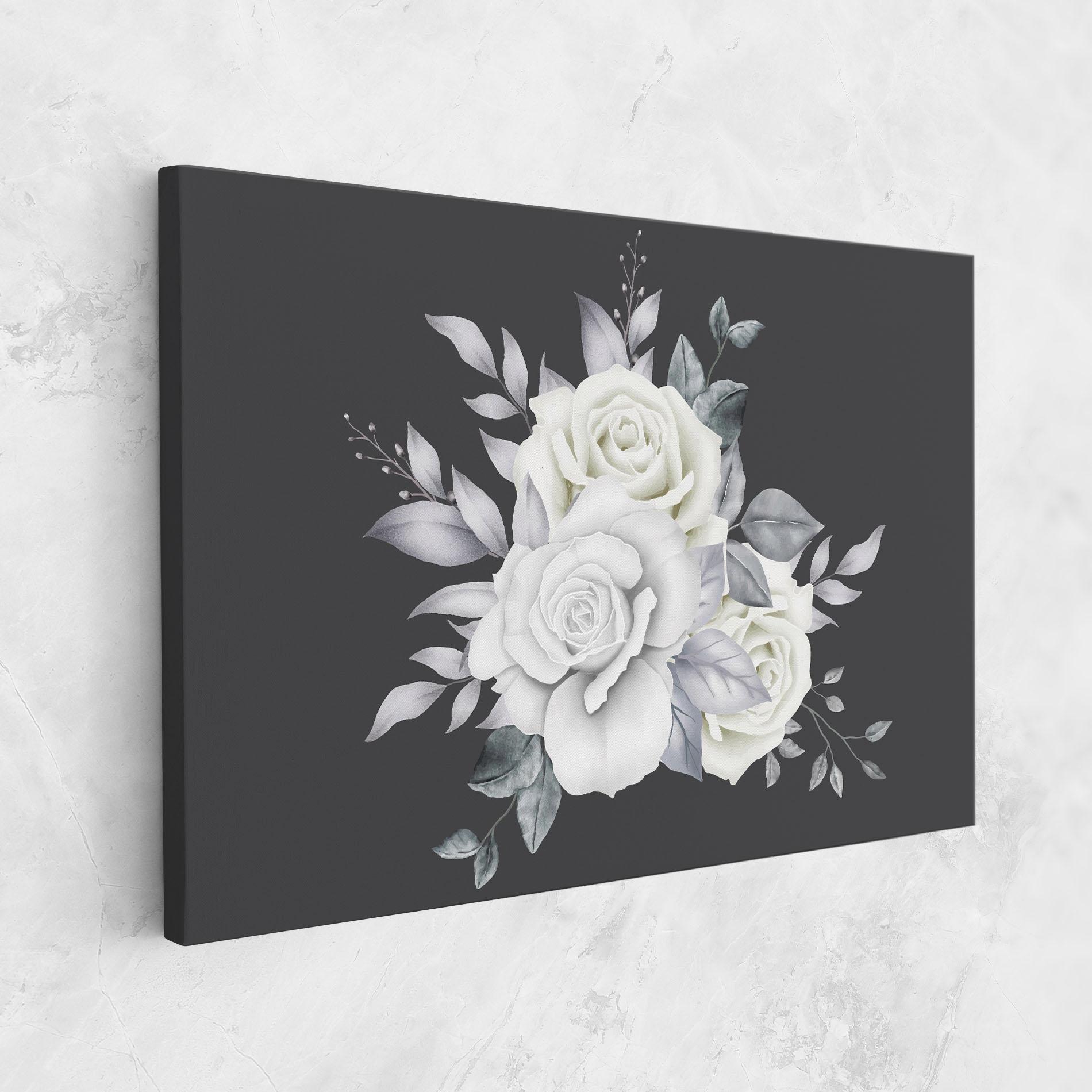 Tablou Canvas White Grey Rose mockup 1