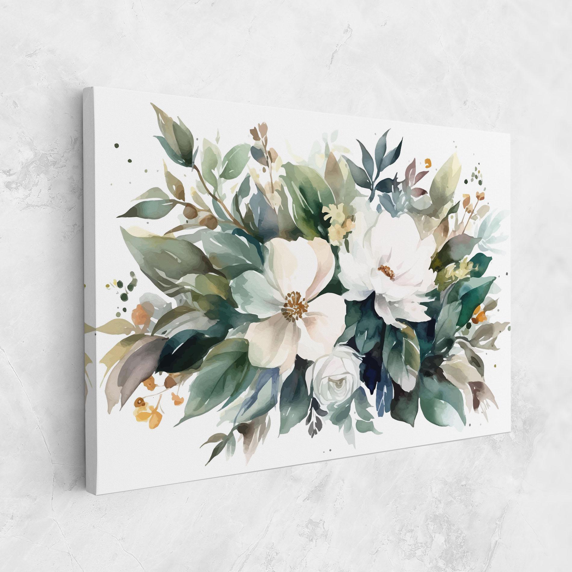 Tablou Canvas White Rose Paint mockup 1