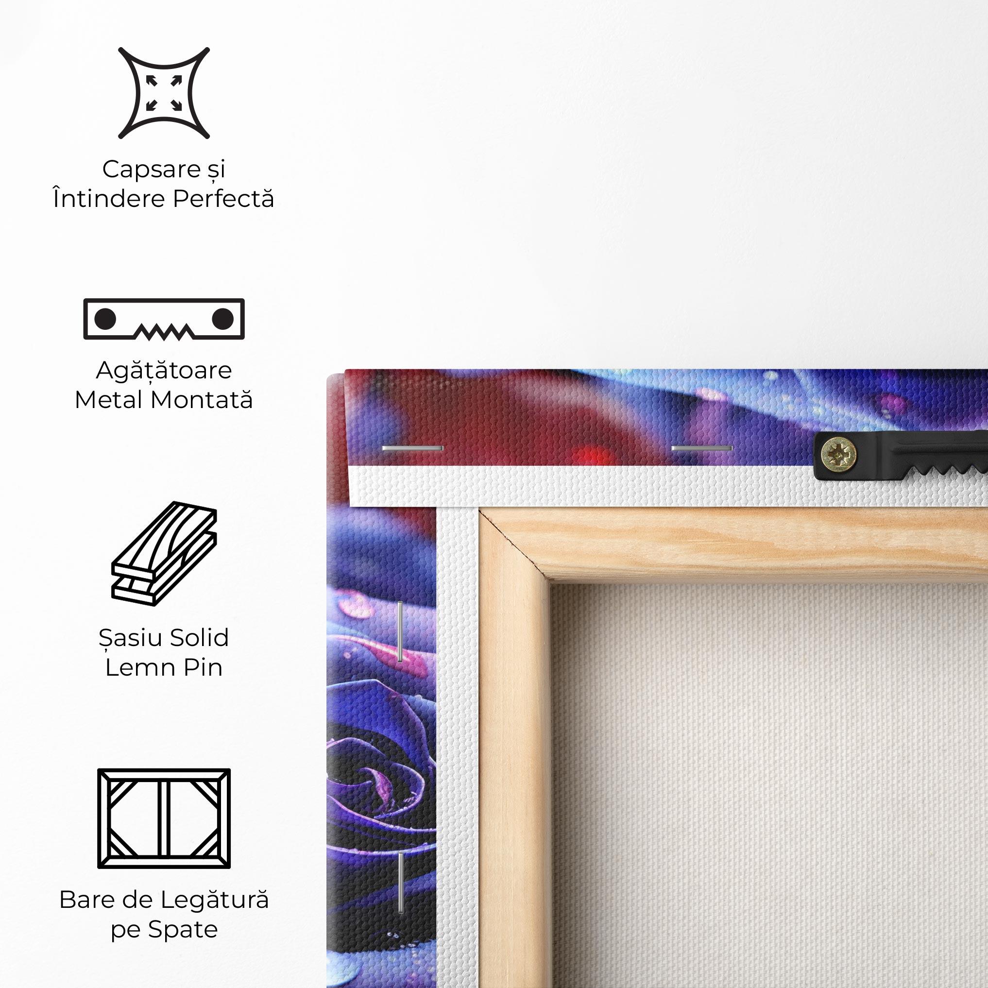 Tablou Canvas Blue Purple Rose mockup 5