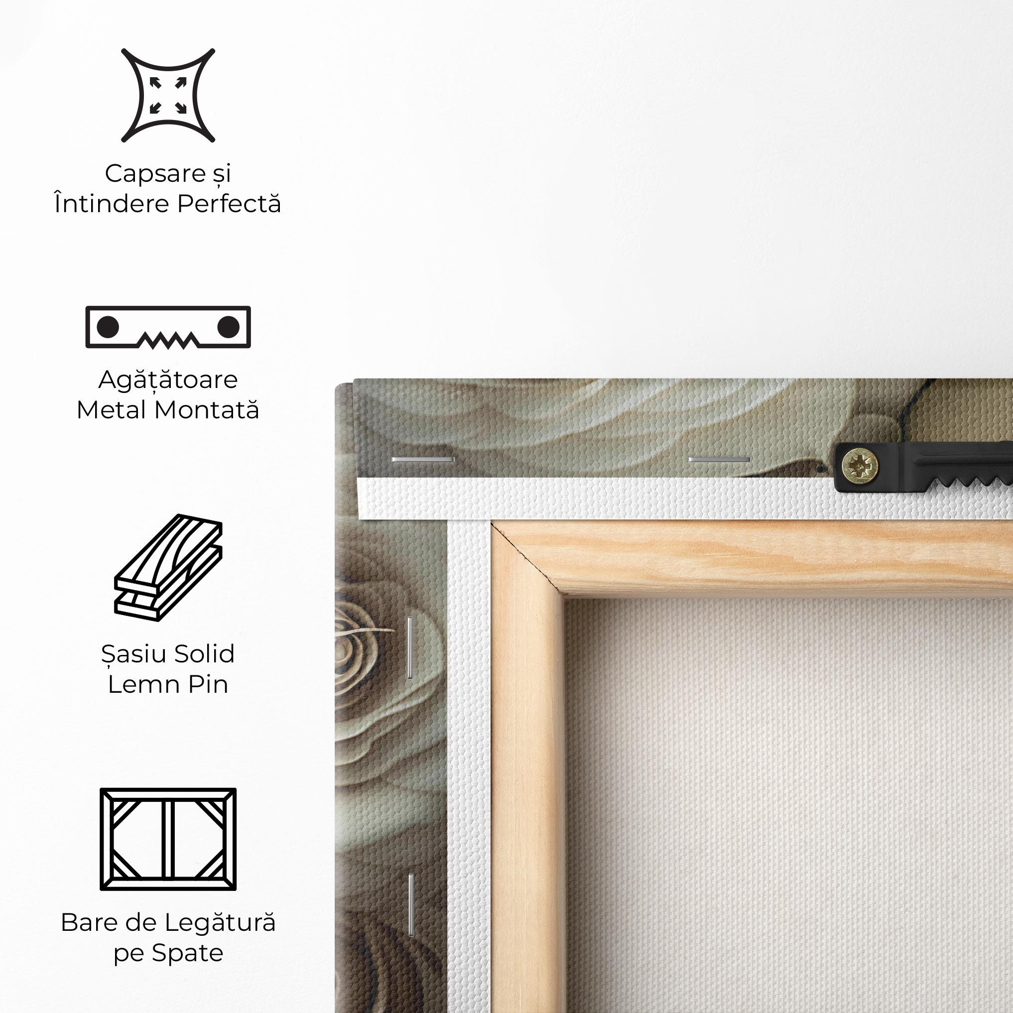 Tablou Canvas Cream Roses Close Up mockup 5