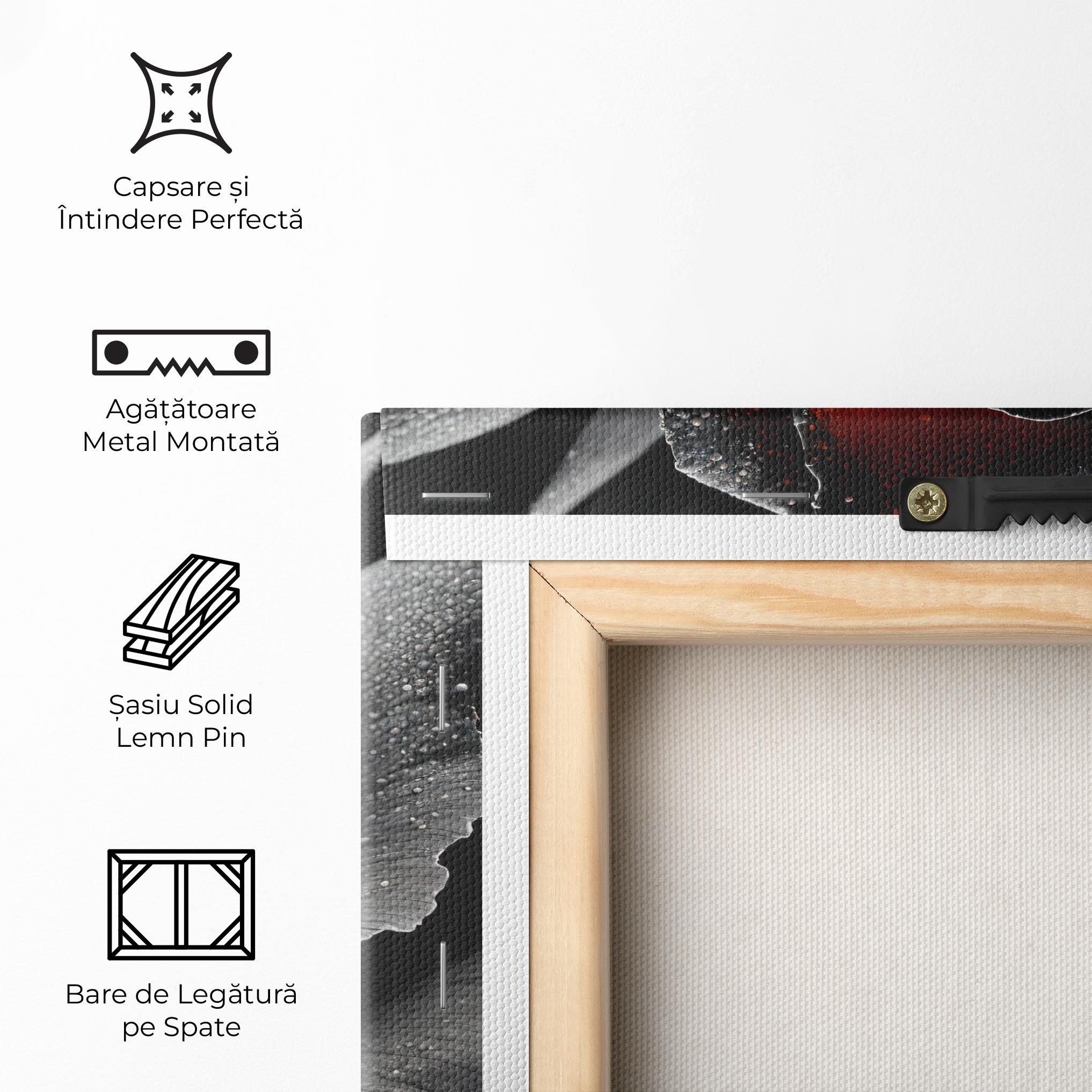 Tablou Canvas Grey Orange Rose mockup 5