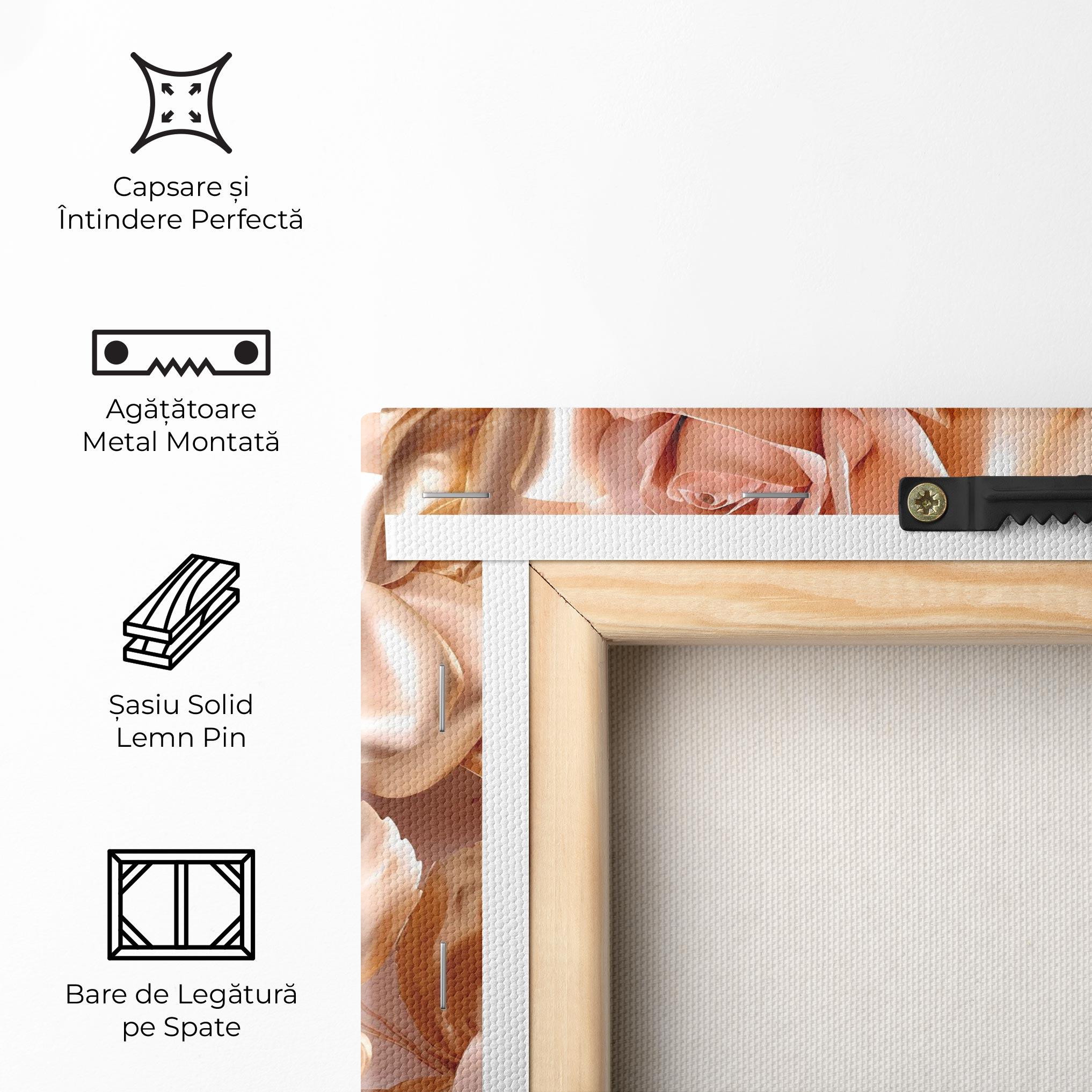 Tablou Canvas Pink Golden Roses mockup 5