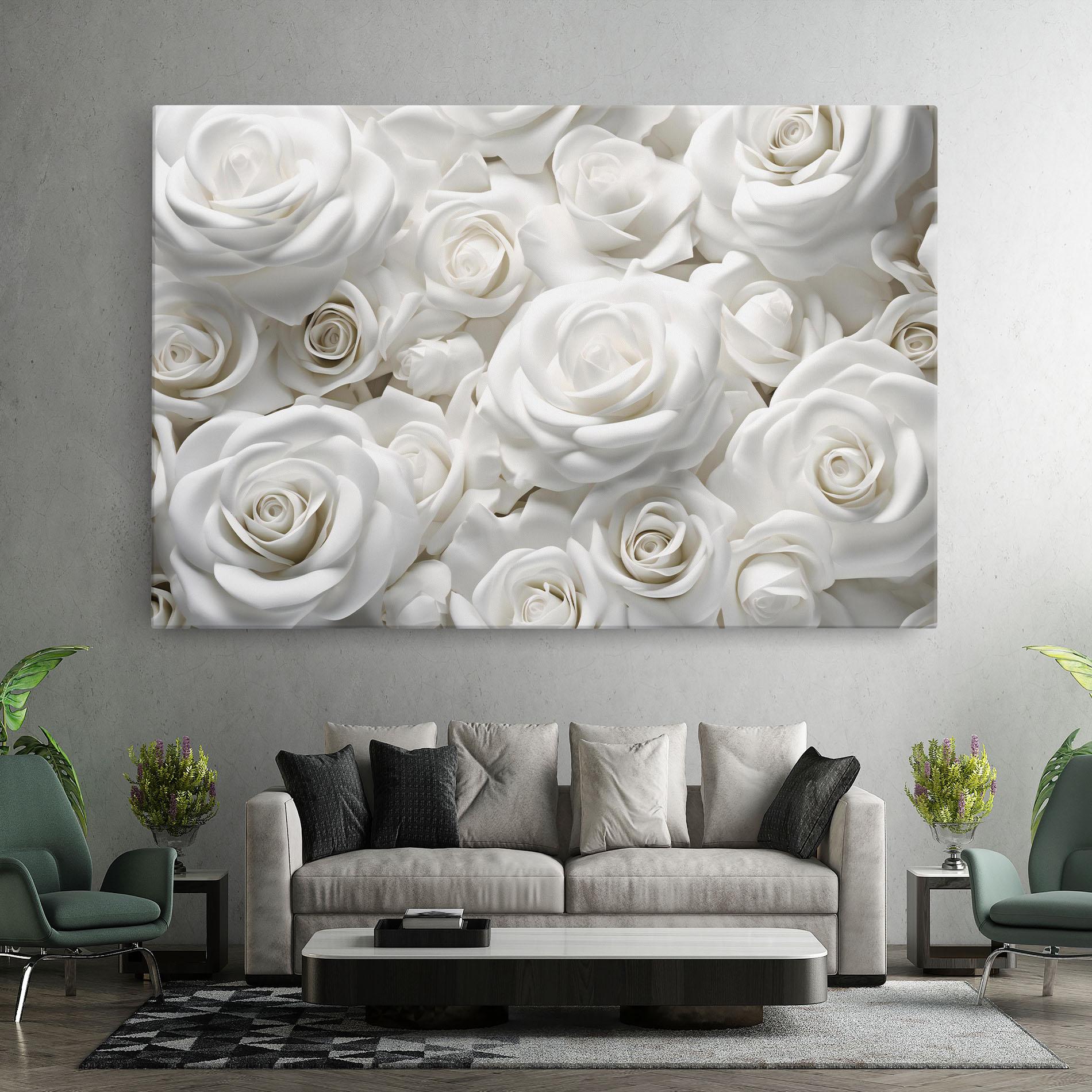 Tablou Canvas 3d White Roses mockup 7