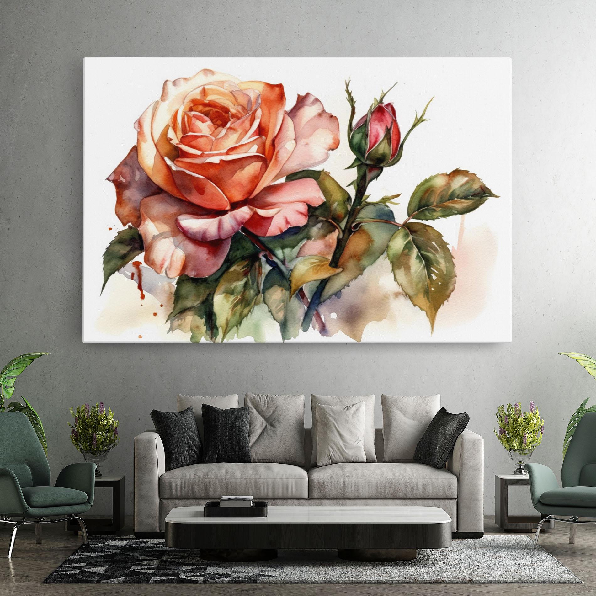 Tablou Canvas Big Rose Painted mockup 7