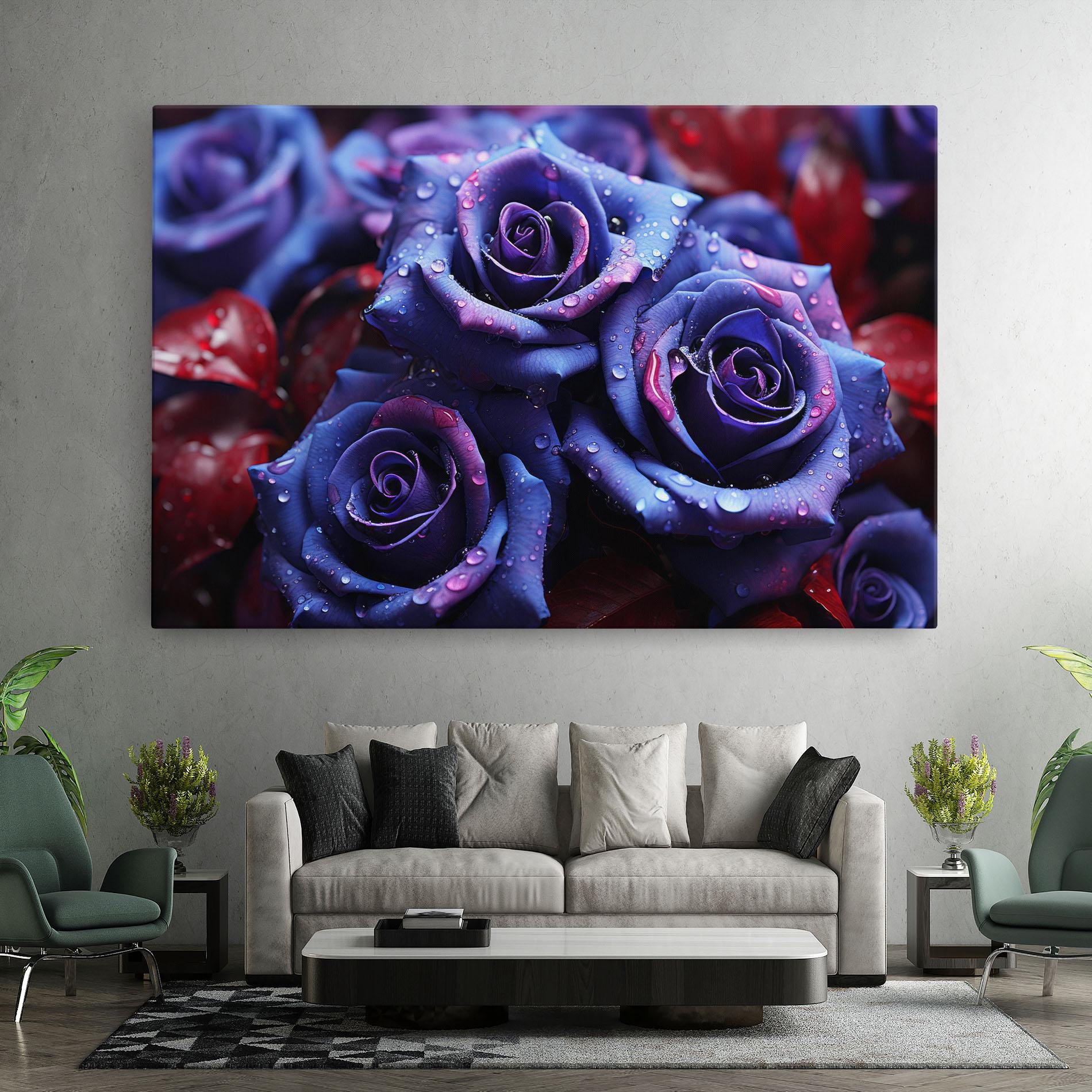 Tablou Canvas Blue Purple Rose mockup 7