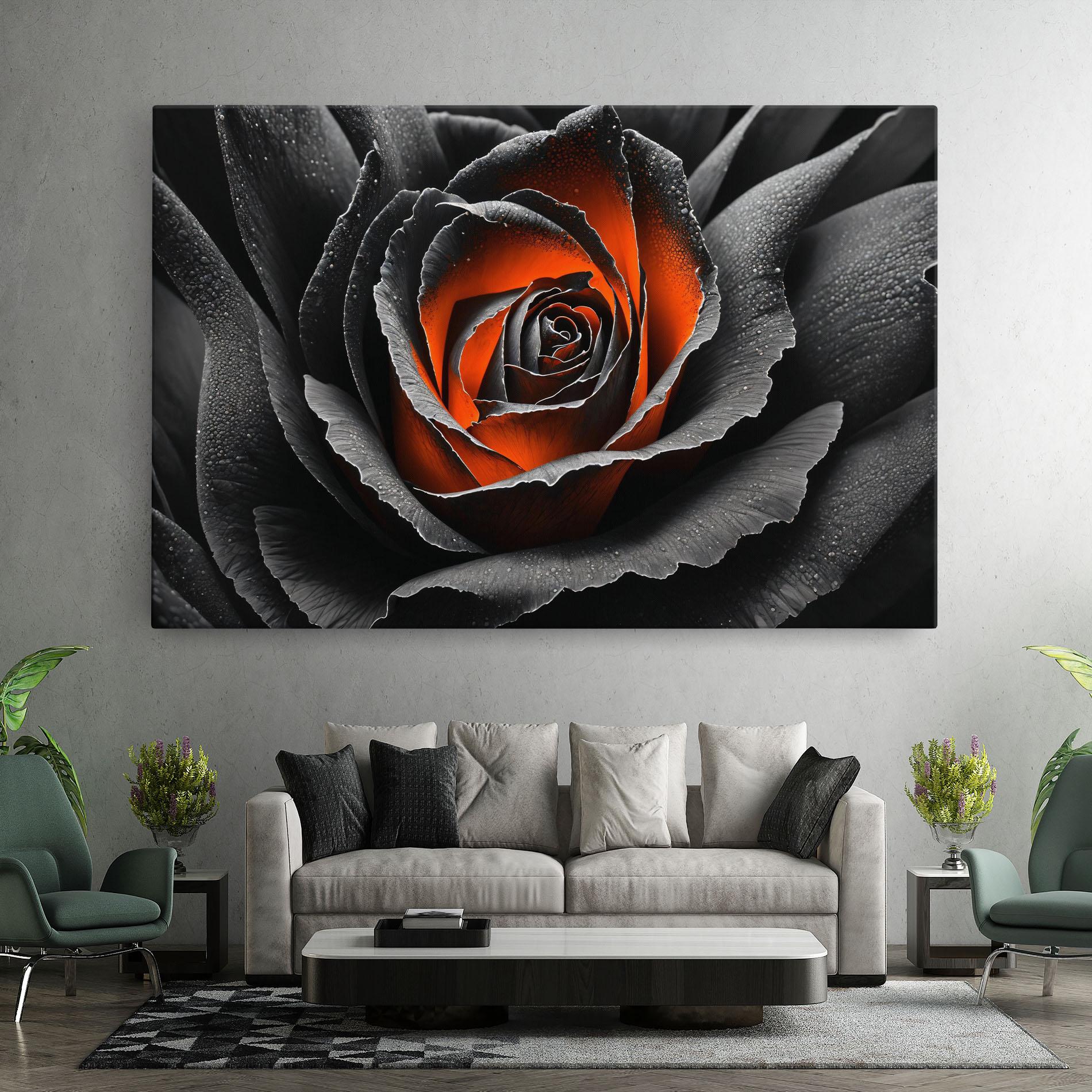 Tablou Canvas Grey Orange Rose mockup 7