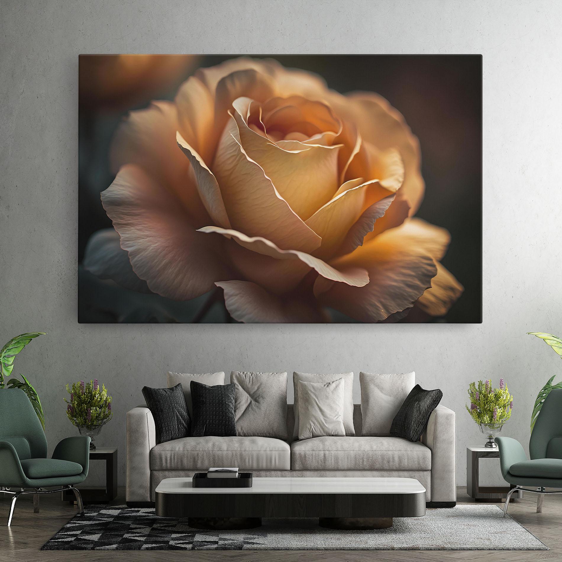 Tablou Canvas Light Orange Rose Close Up mockup 7