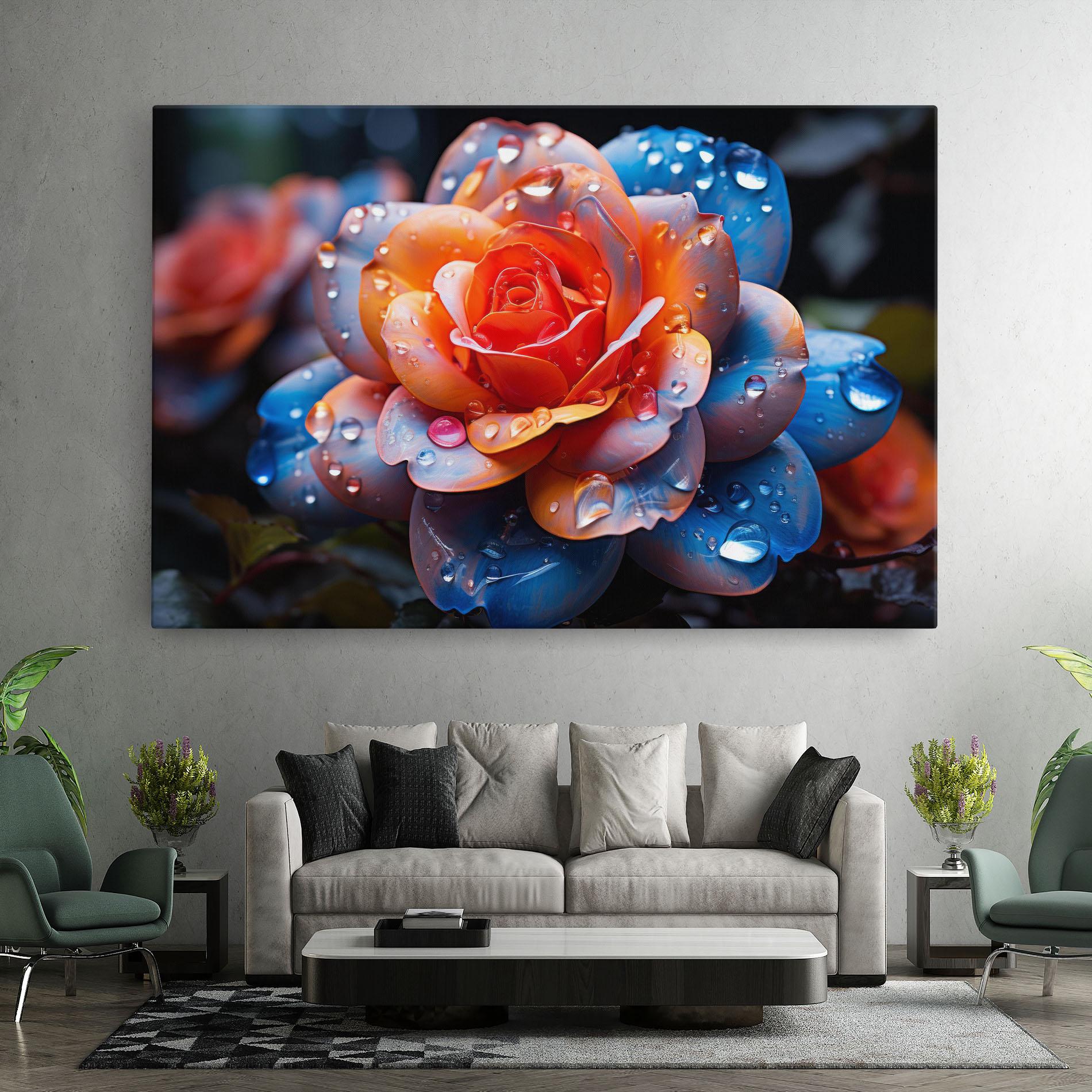 Tablou Canvas Orange Blue Rose mockup 7