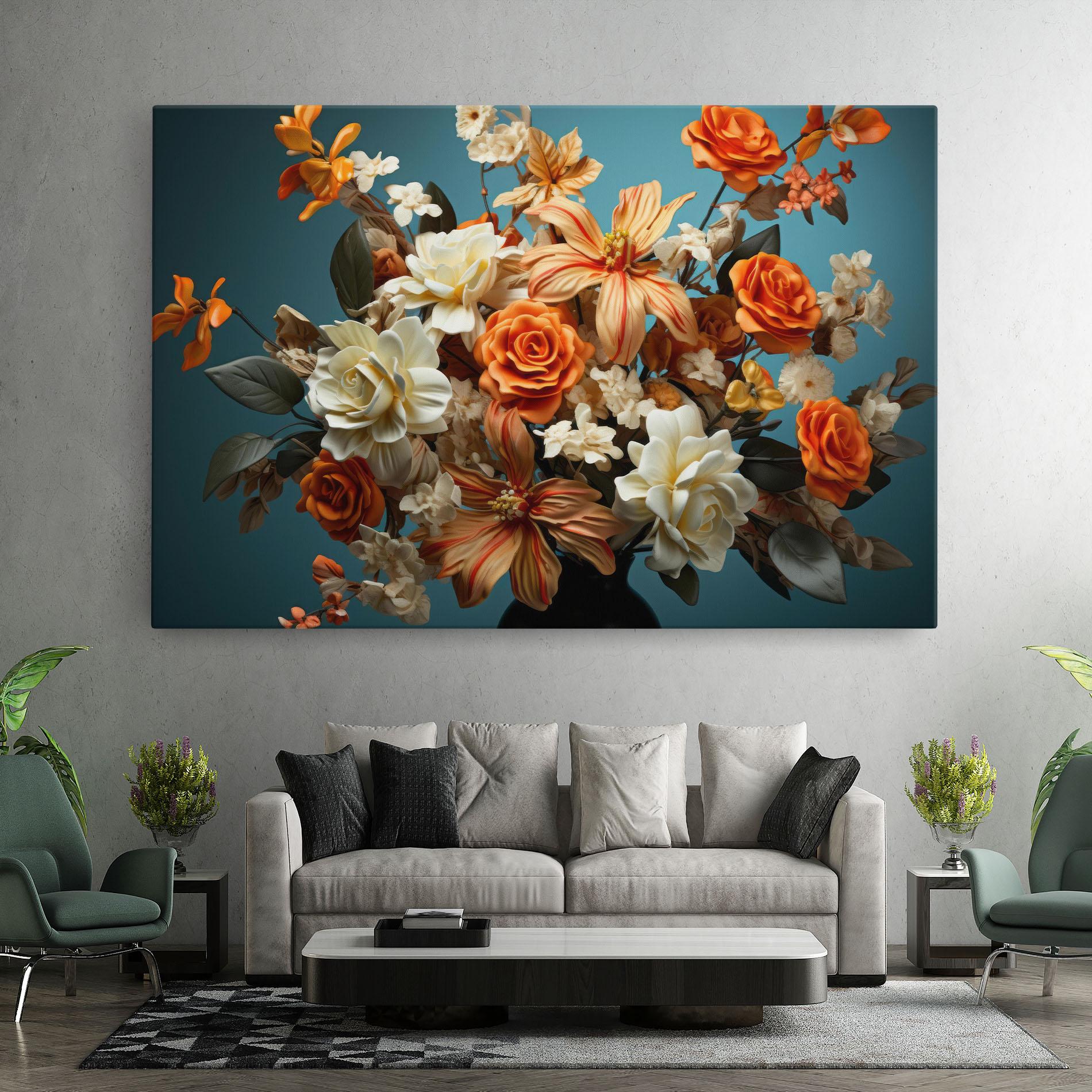 Tablou Canvas Orange Cream Rose mockup 7
