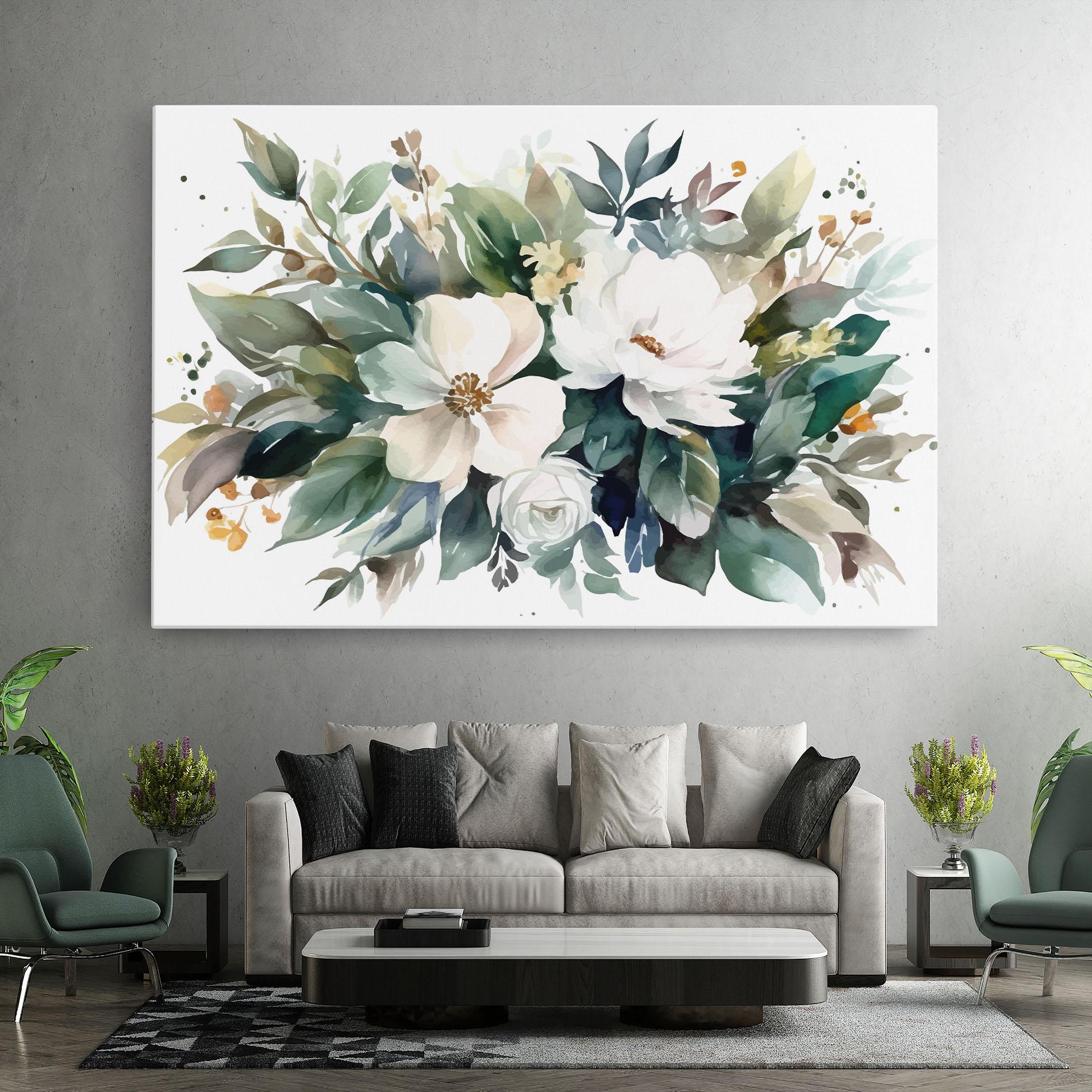Tablou Canvas White Rose Paint mockup 7