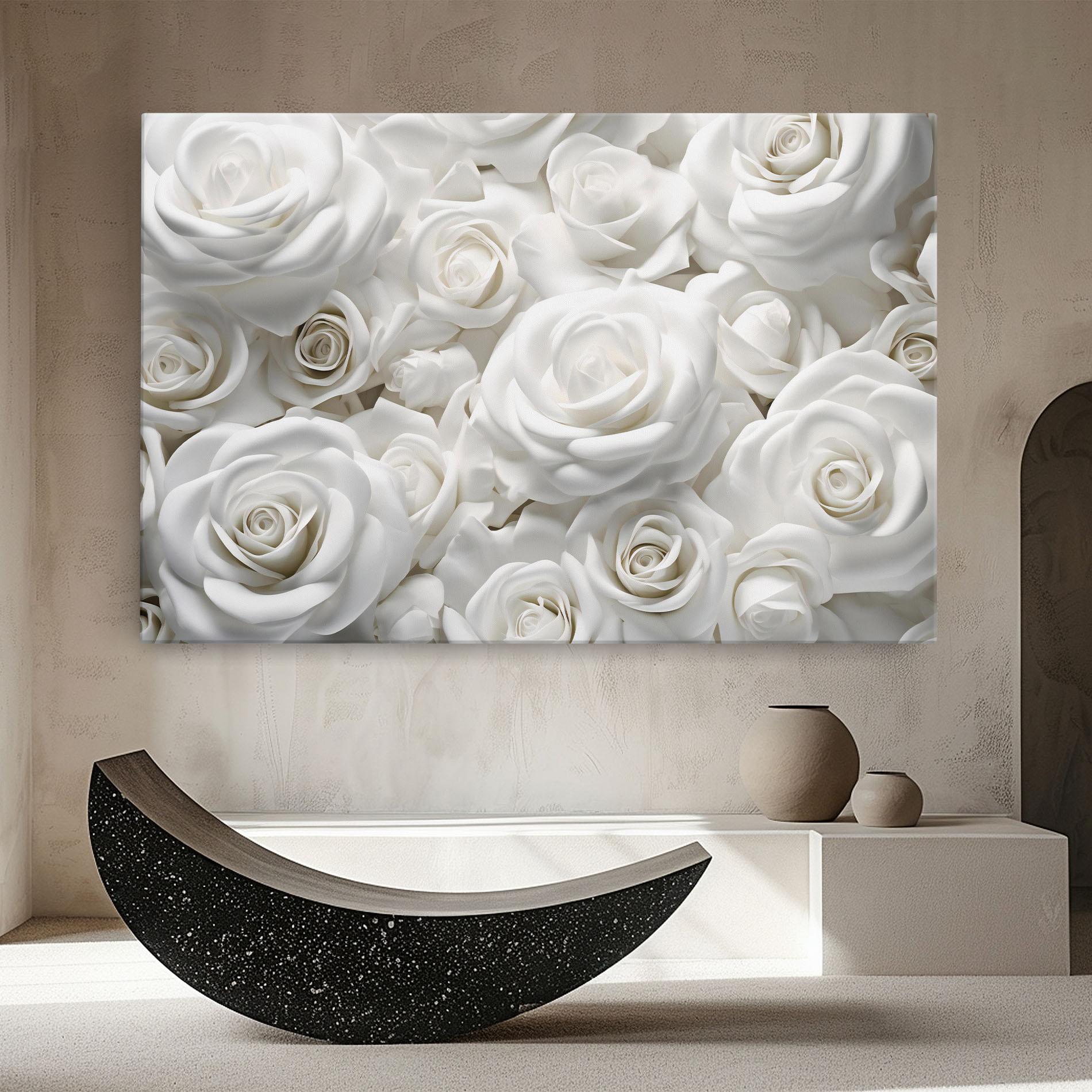 Tablou Canvas 3d White Roses mockup 8