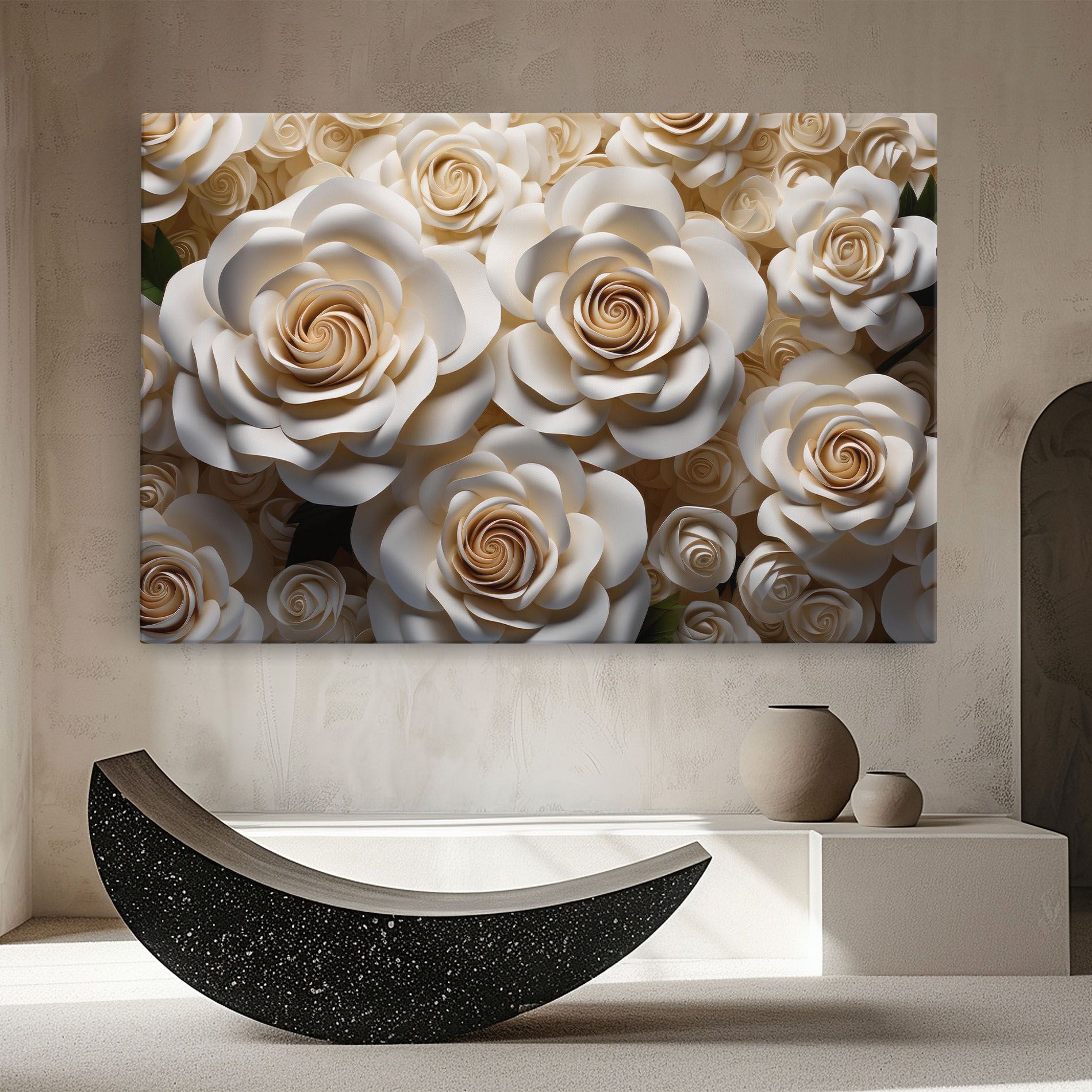 Cream Roses Wall mockup 8