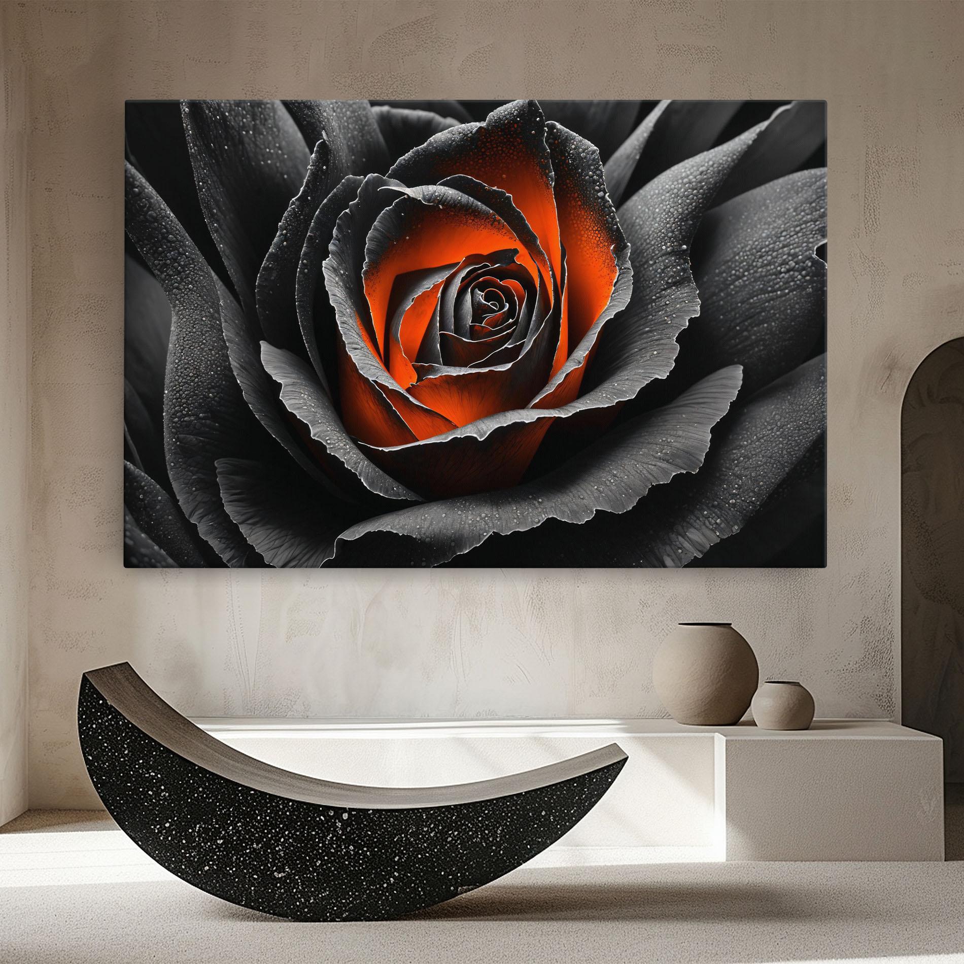 Tablou Canvas Grey Orange Rose mockup 8