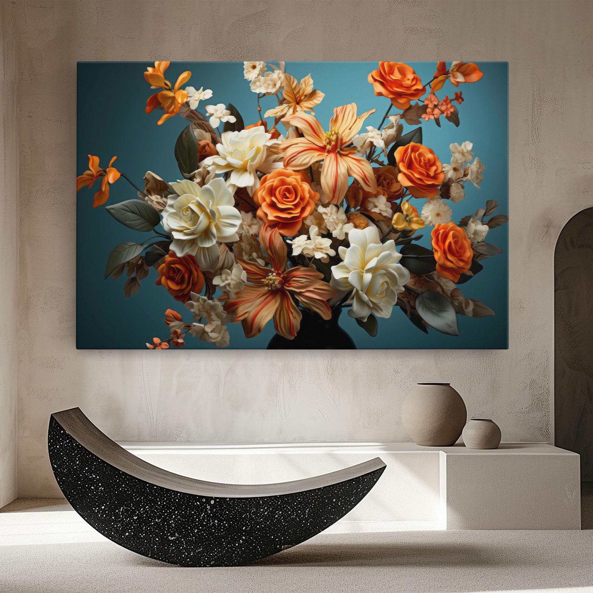 Tablou Canvas Orange Cream Rose mockup 8