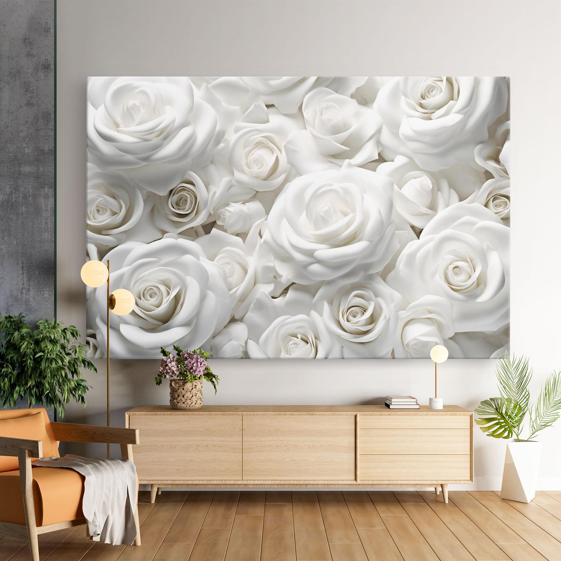 Tablou Canvas 3d White Roses mockup 9