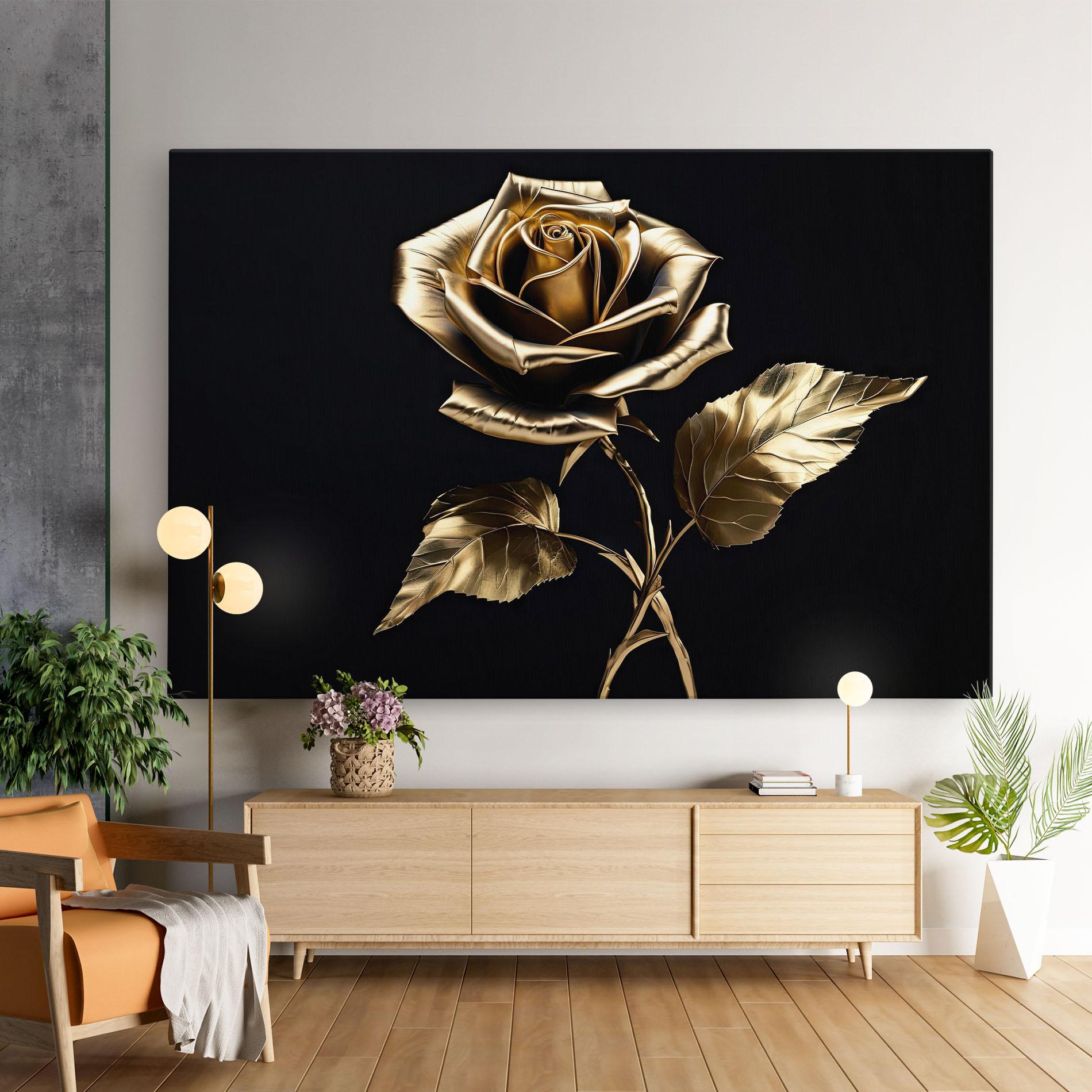 Tablou Canvas Beautiful Golden Rose mockup 9