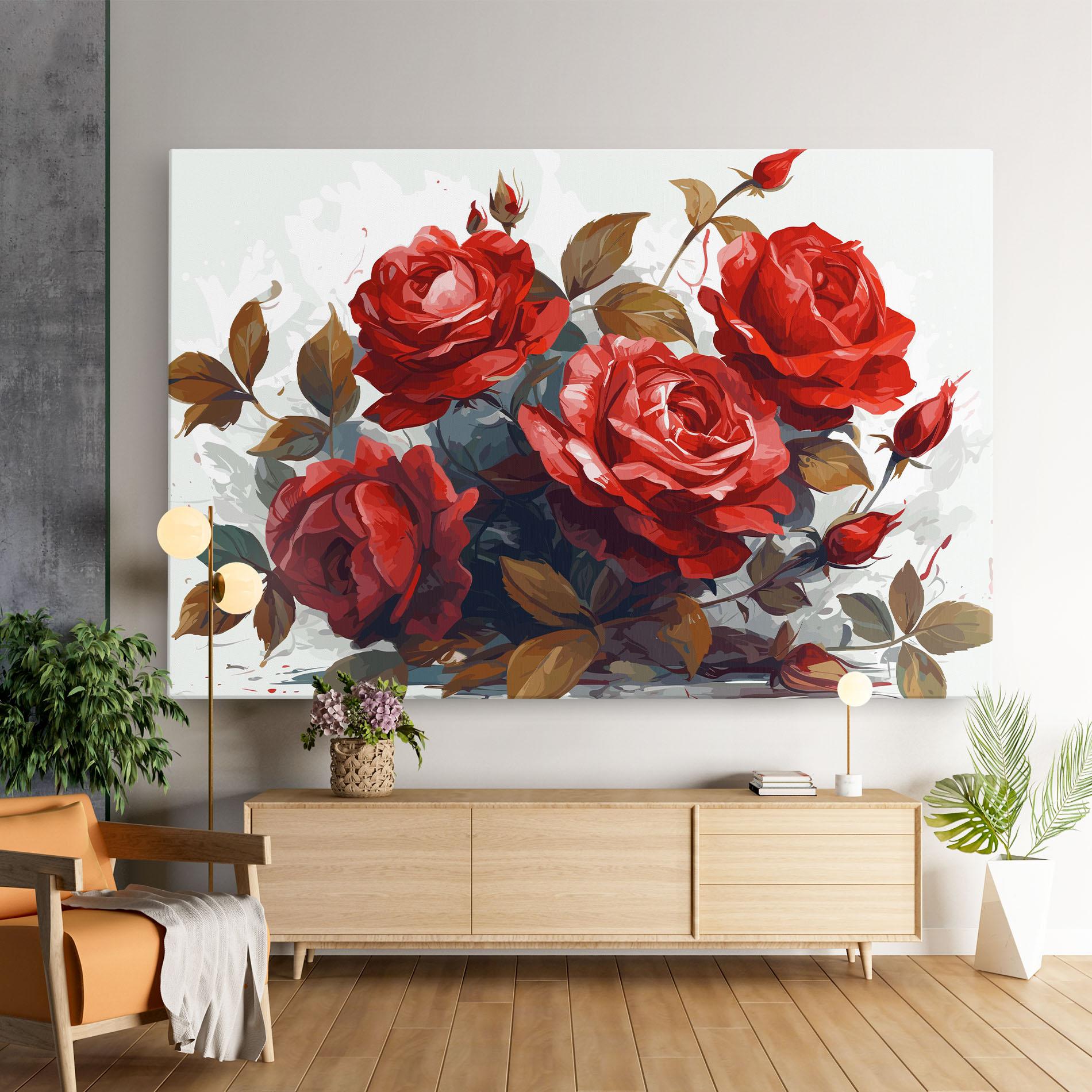 Tablou Canvas Beautiful Red Roses mockup 9