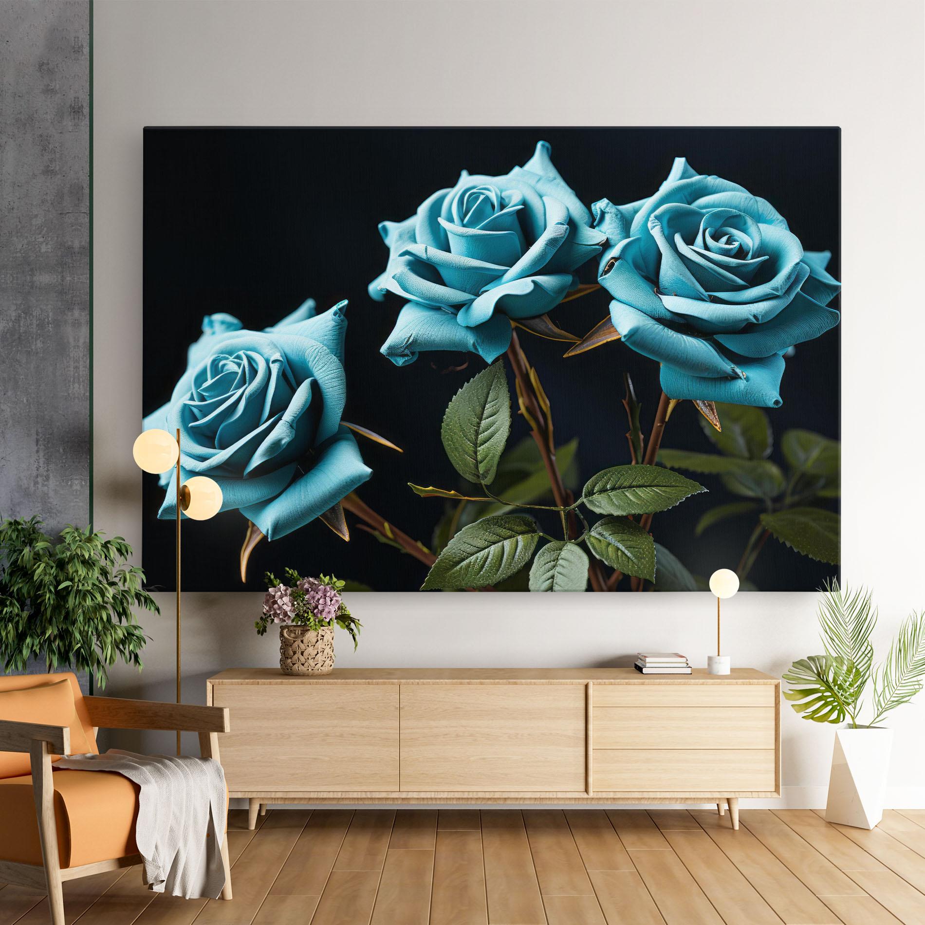 Tablou Canvas Blue Roses mockup 9