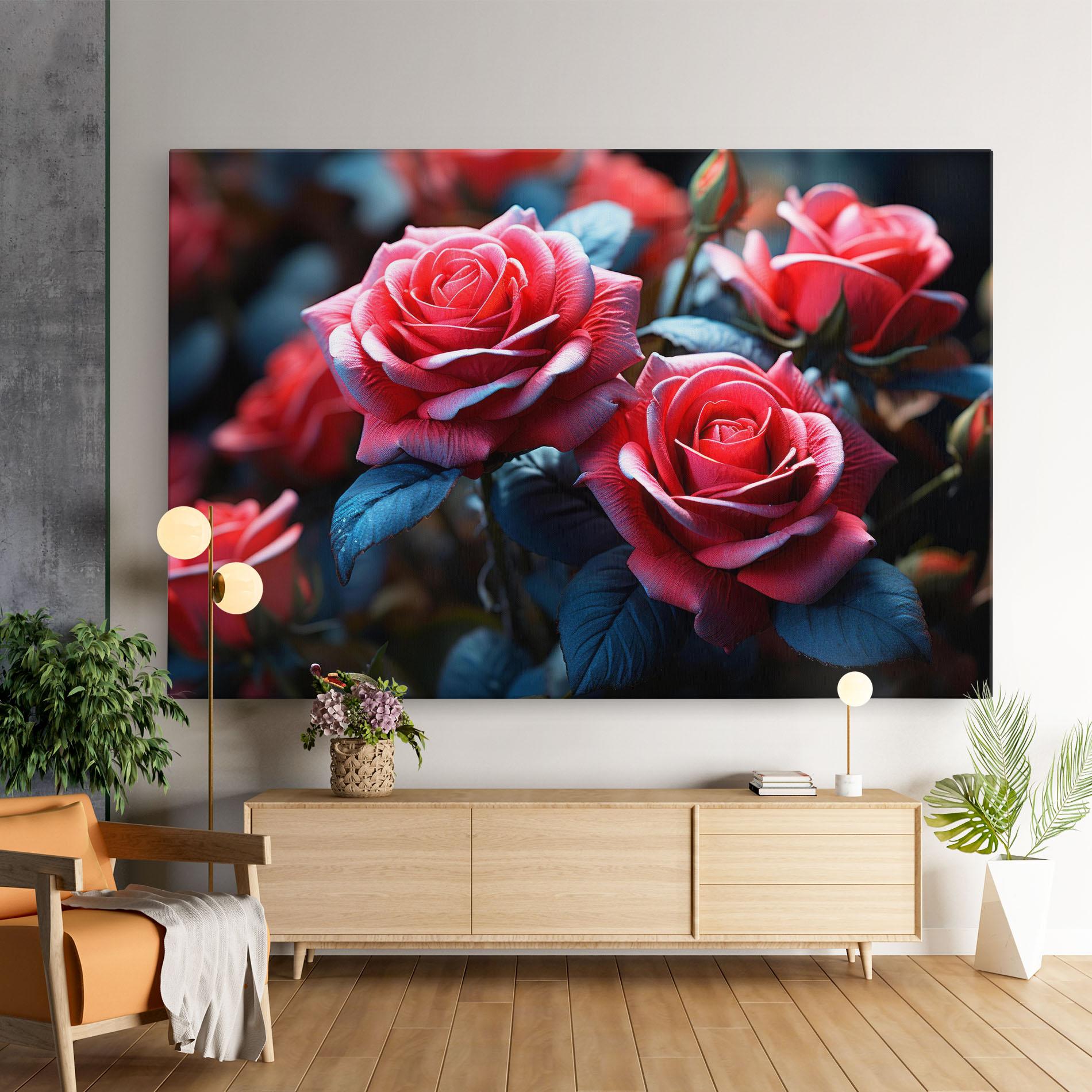 Tablou Canvas Dark Pink Rose mockup 9