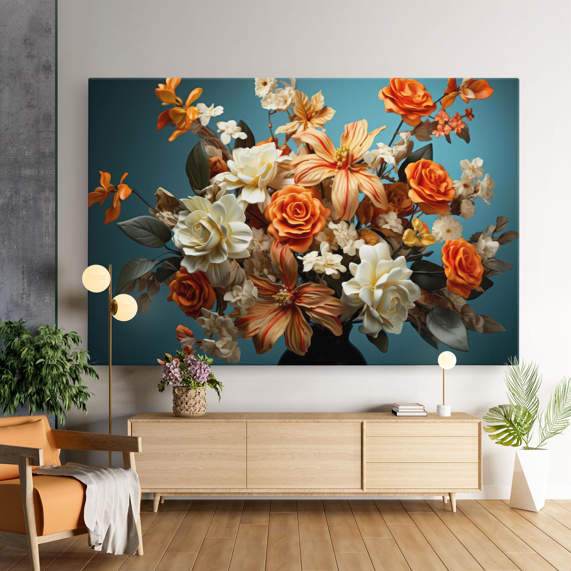 Tablou Canvas Orange Cream Rose mockup 9