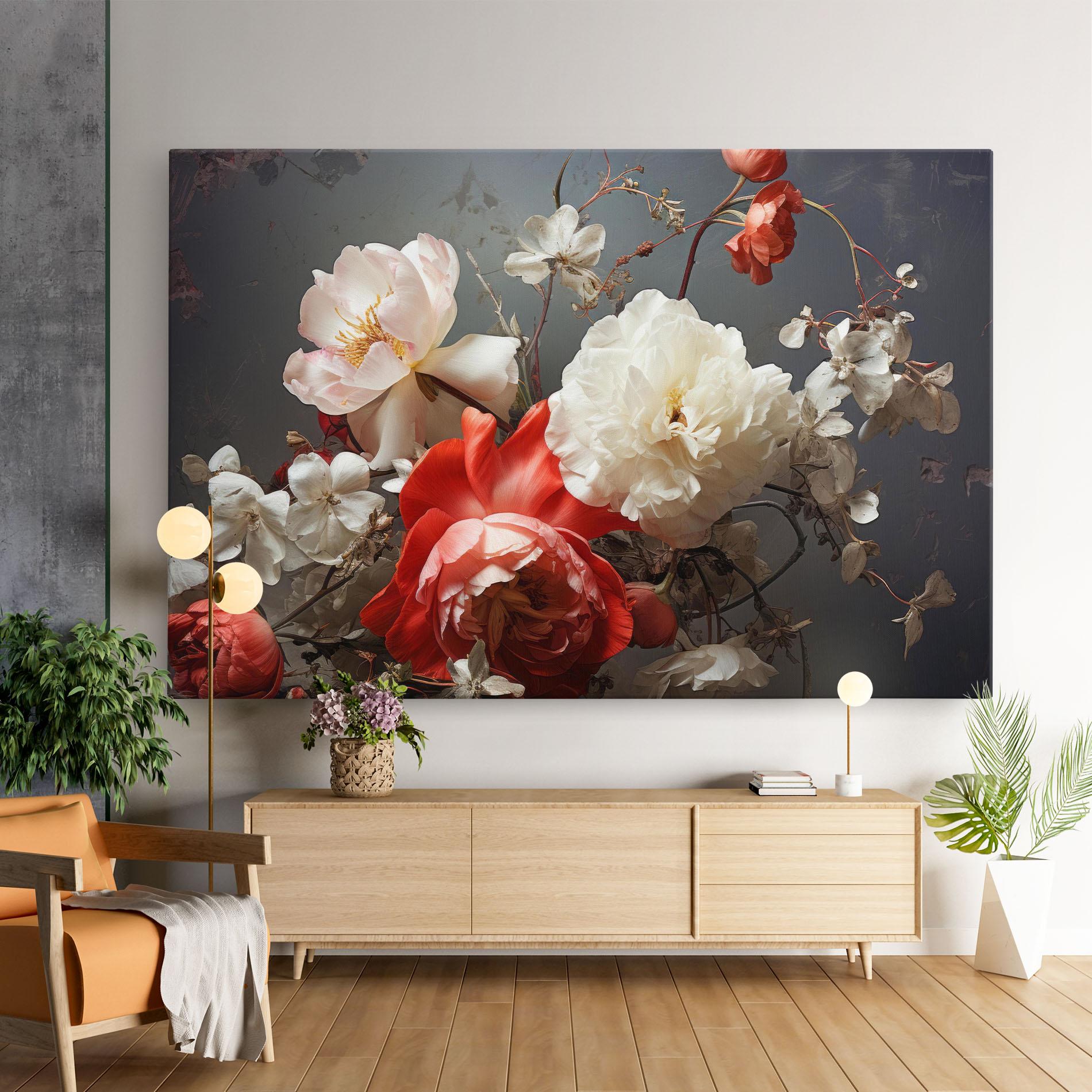 Tablou Canvas White Red Roses mockup 9