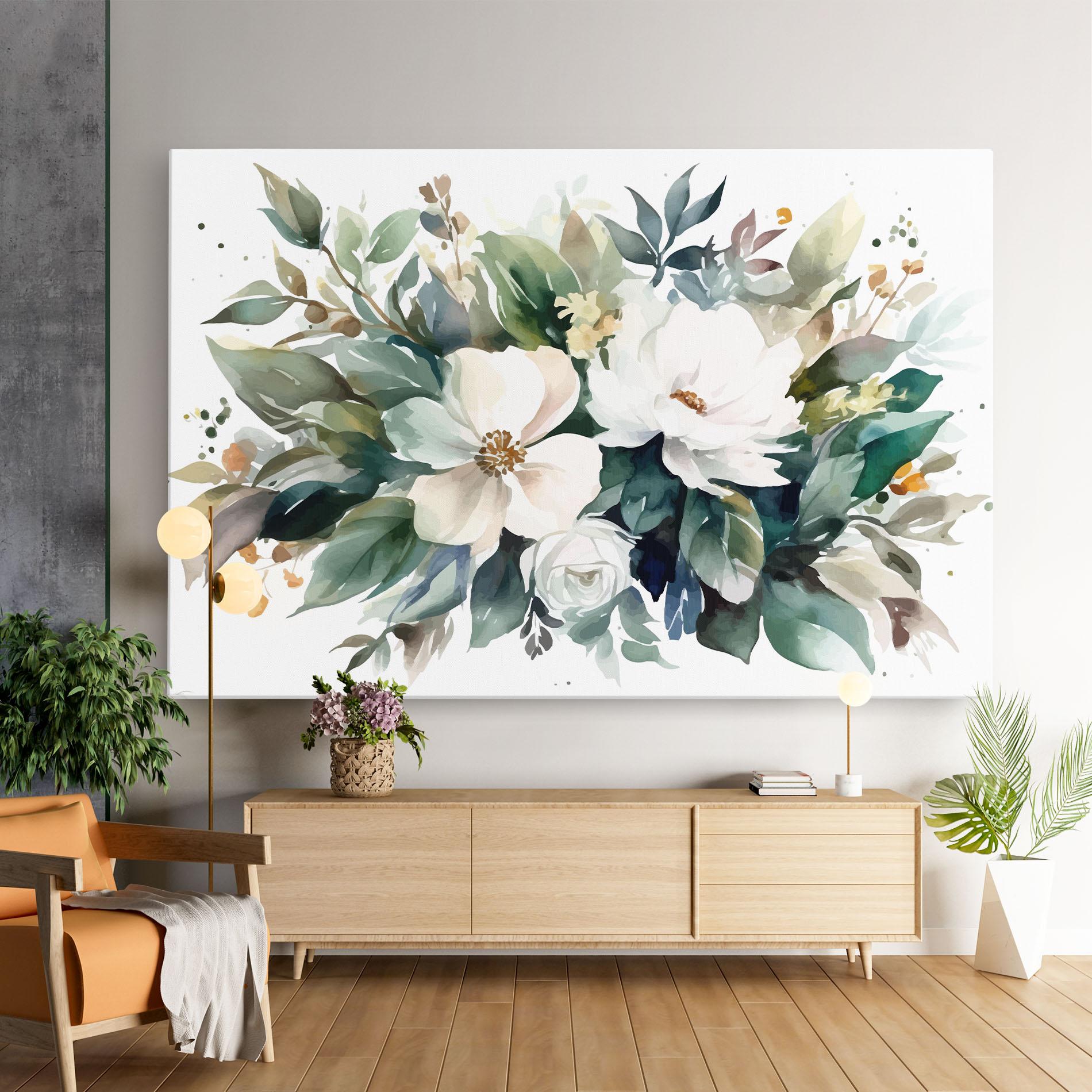 Tablou Canvas White Rose Paint mockup 9