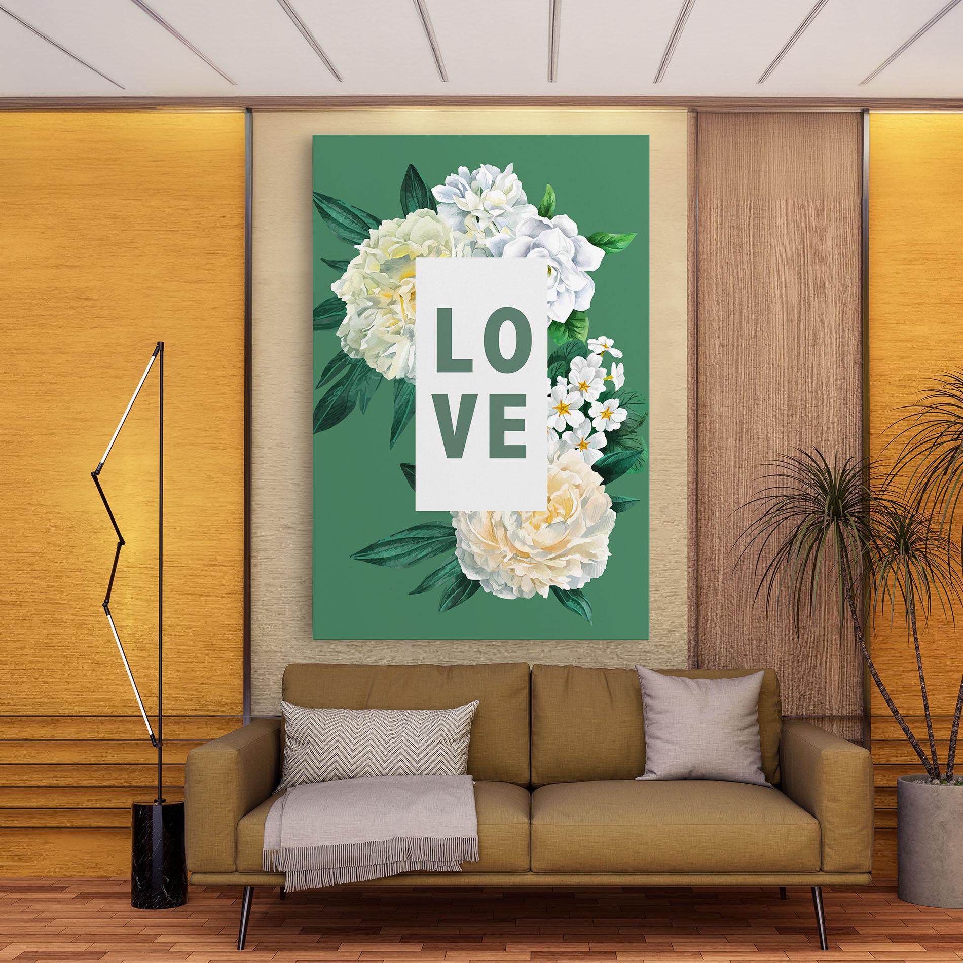 Tablou Canvas Love Green Rose mockup 9
