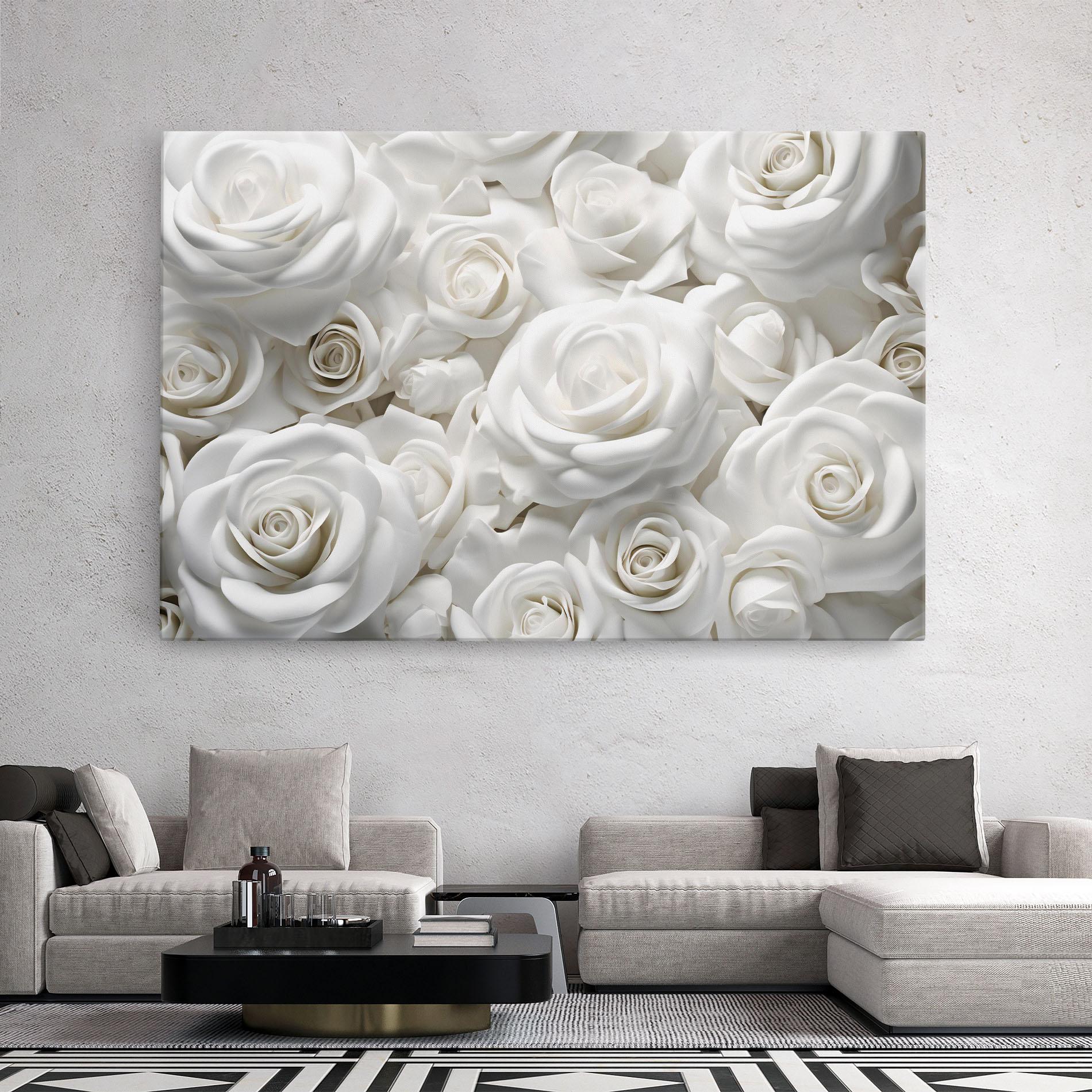 Tablou Canvas 3d White Roses mockup 2