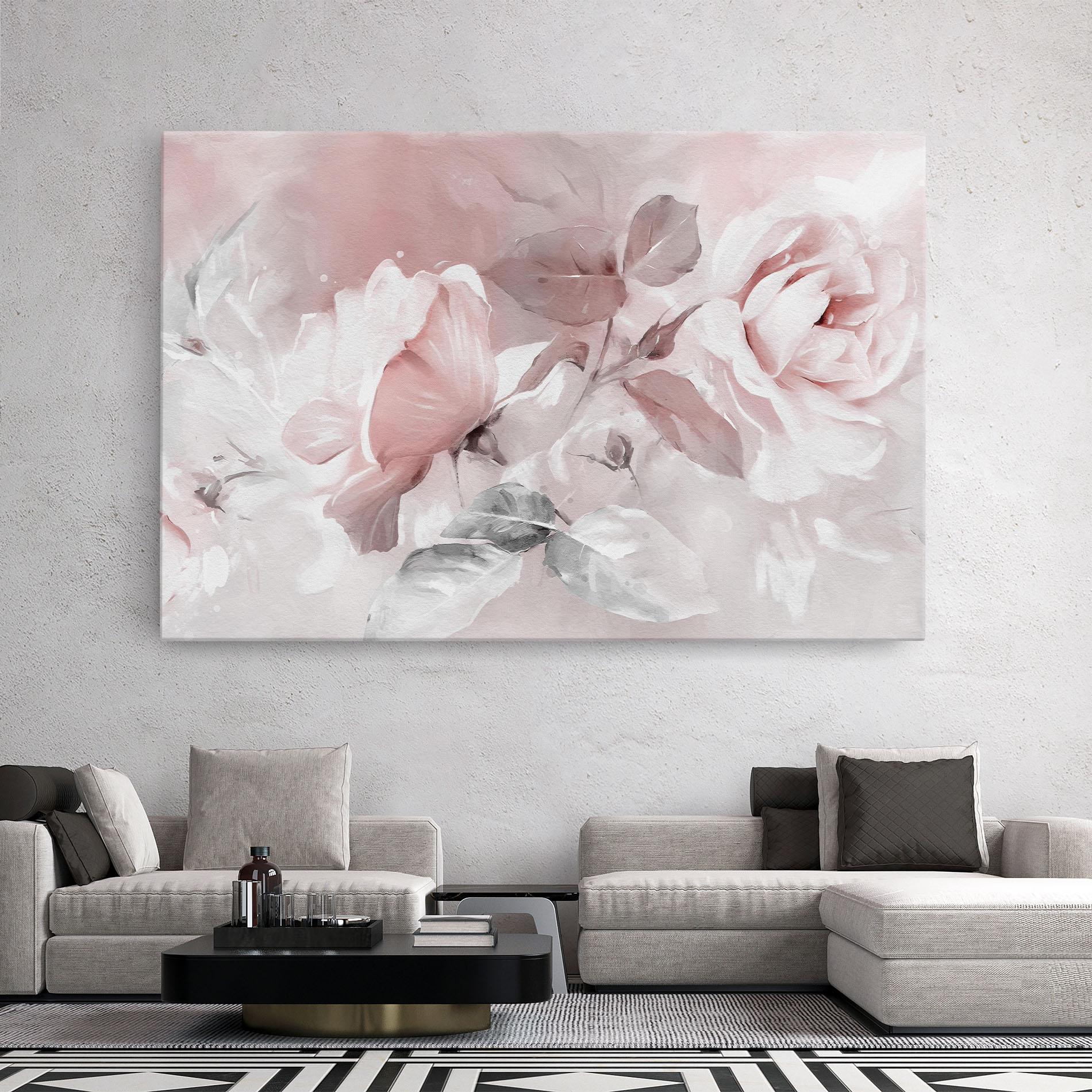 Tablou Canvas Abstract Pink Flowers mockup 2