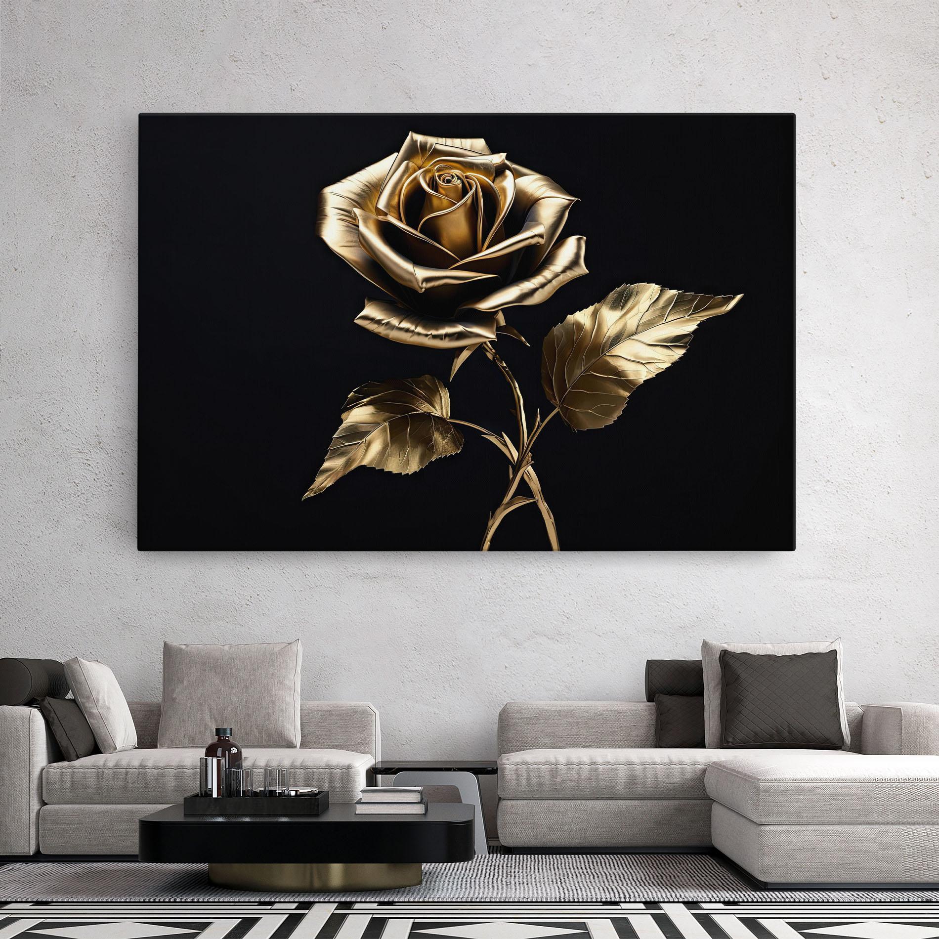 Tablou Canvas Beautiful Golden Rose mockup 2