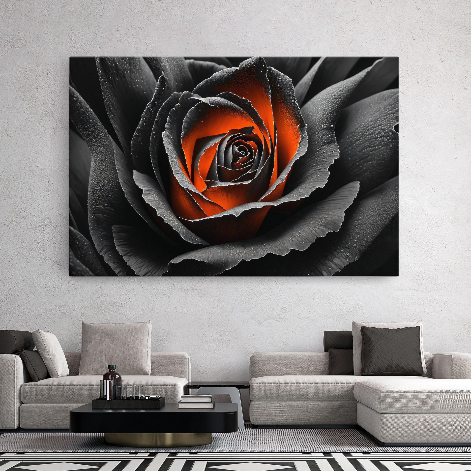 Tablou Canvas Grey Orange Rose mockup 2