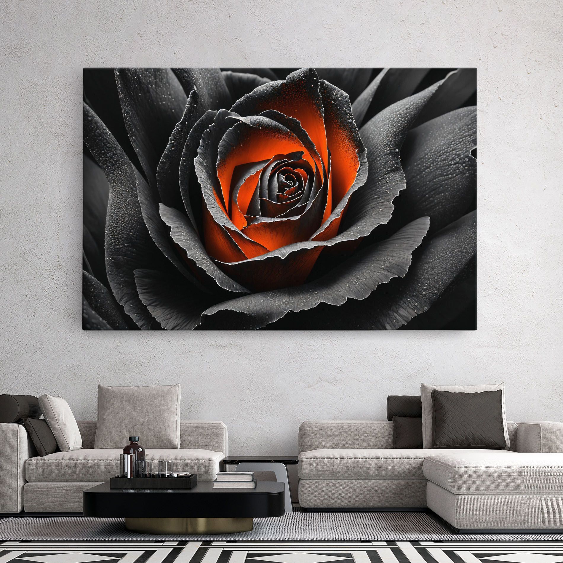 Grey Orange Rose mockup 2